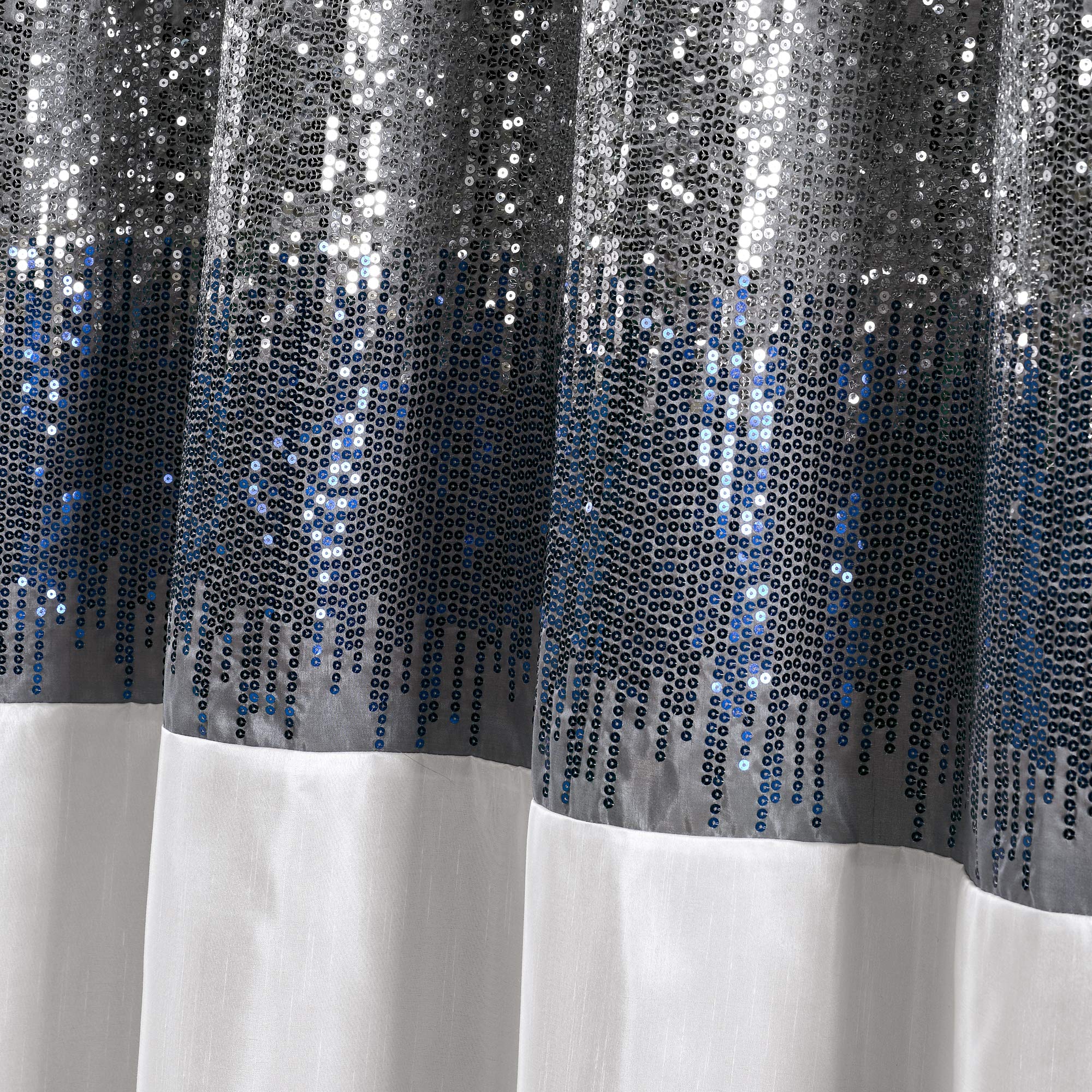 Lush Decor Night Sky Shower Curtain 72x78 Navy White for Bathroom Decor