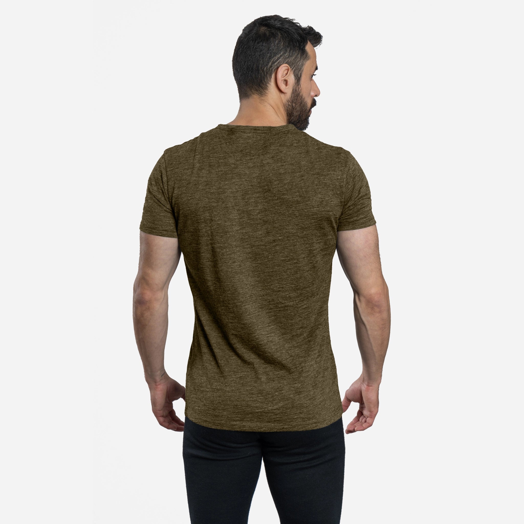 Ultralight Men's Alpaca Wool V-Neck T-Shirt - 160 GSM Soft Breathable Tee for Outdoor Hiking & Casual Wear