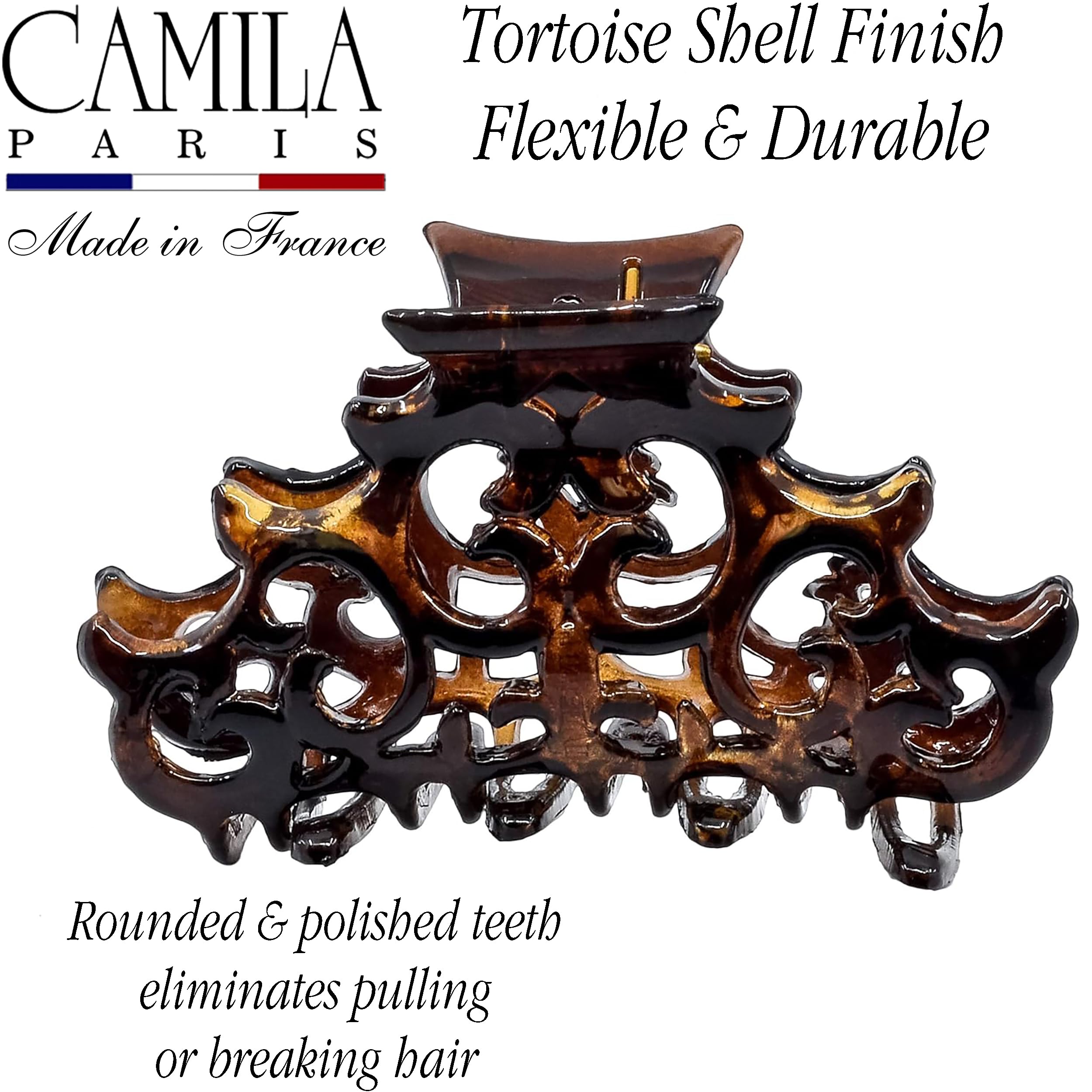 Camila Paris NV106 French Hair Claw Clip for Women & Girls | Strong Hold No-Slip Grip | Fashion Hair Accessories | Durable & Stylish | Made in France | Perfect for Work, Parties & Everyday Use