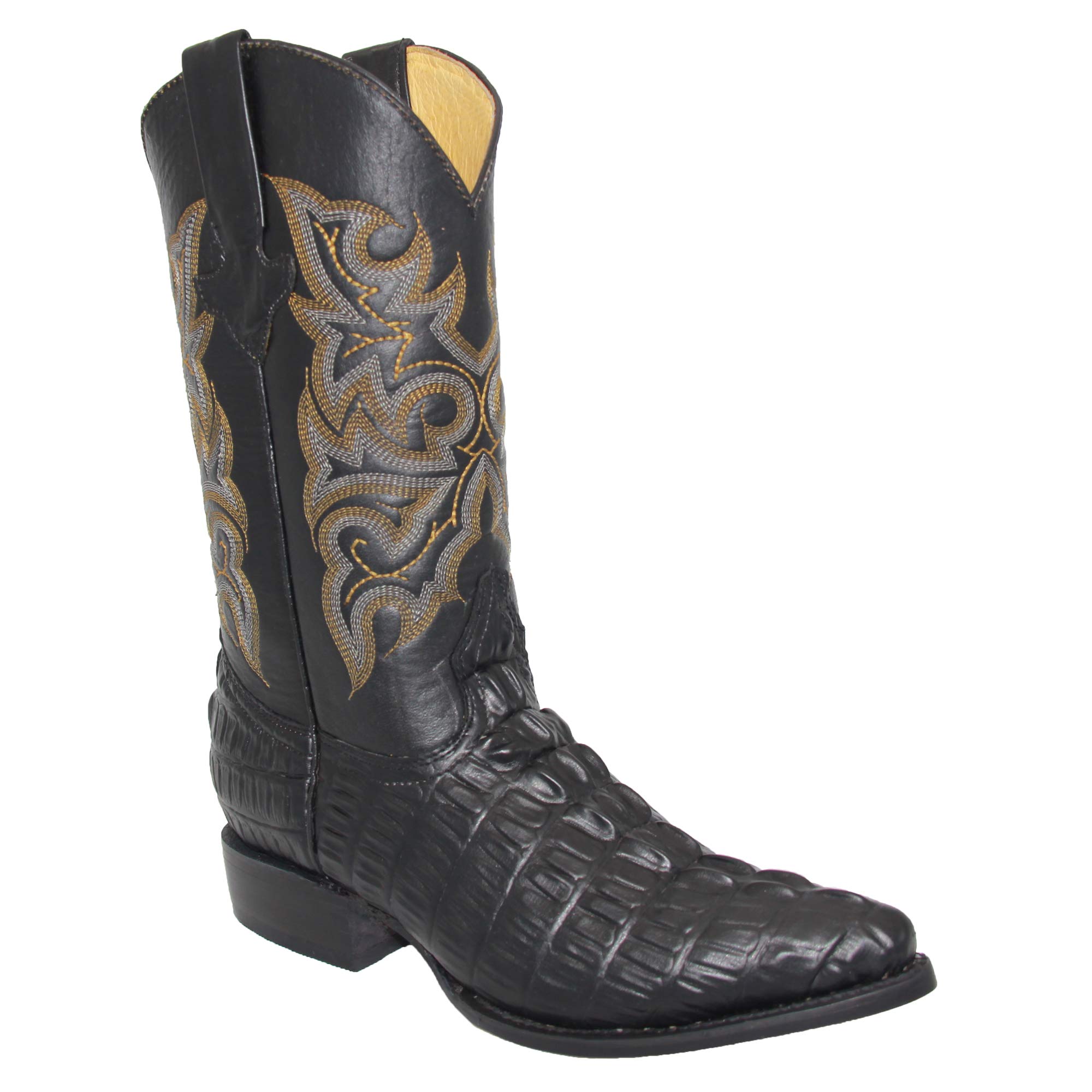 **Men's Genuine Leather Cowboy Boots with Alligator Print - Western Style Boots for Men - Free Belt Included - Perfect for Rodeo, Country Music Festivals & Western Fashion**