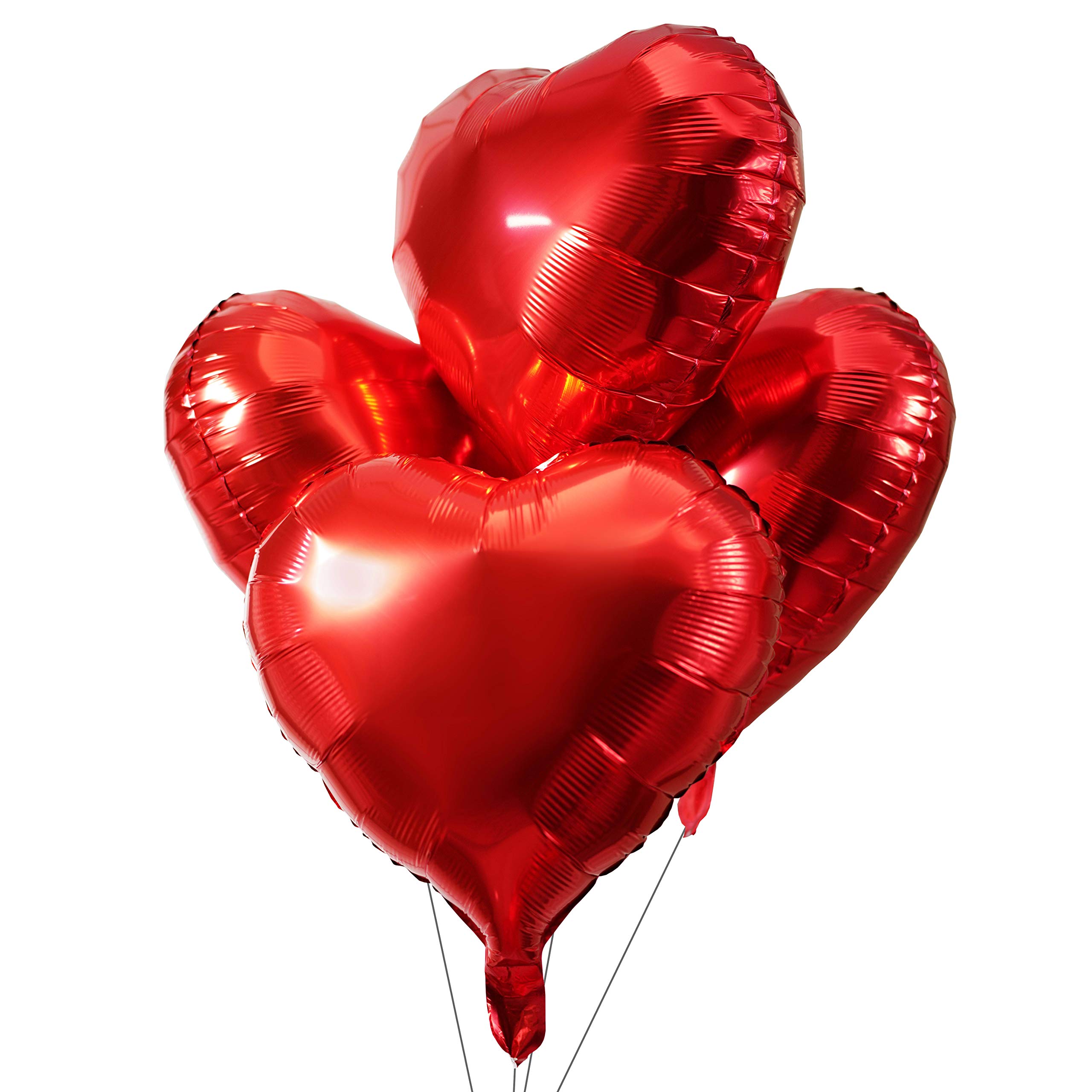 Valentine's Day Red Heart Foil Mylar Balloons - 30 Pack for Wedding, Bachelorette Party, Birthday & Nursery Decorations | Romantic, Anniversary & Baby Shower Party Favors | Perfect for Photo Backdrops & Ceiling Decor