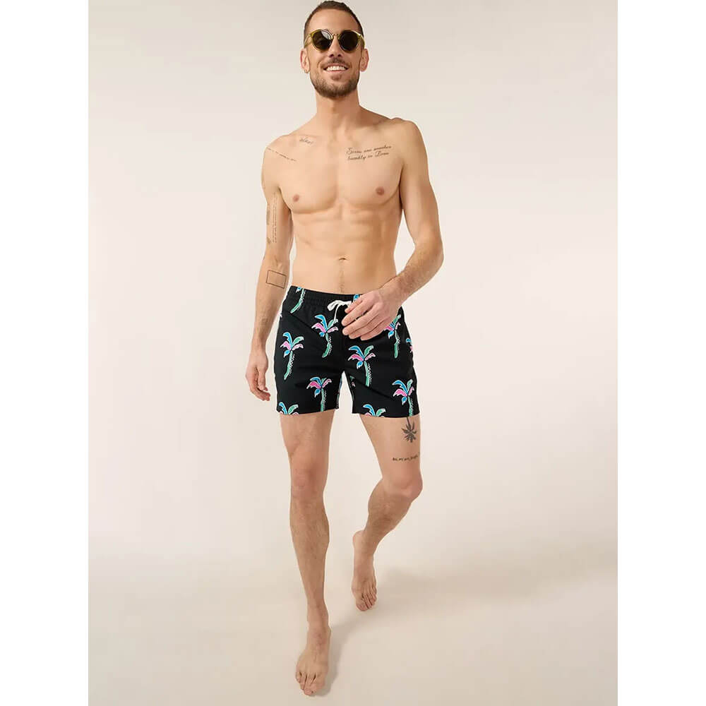 Chubbies 5.5 Inch Havana Nights Swim Trunks for Men - Black Plaid Pattern Beach Shorts | Perfect for Pool Party, Vacation & Summer Water Activities