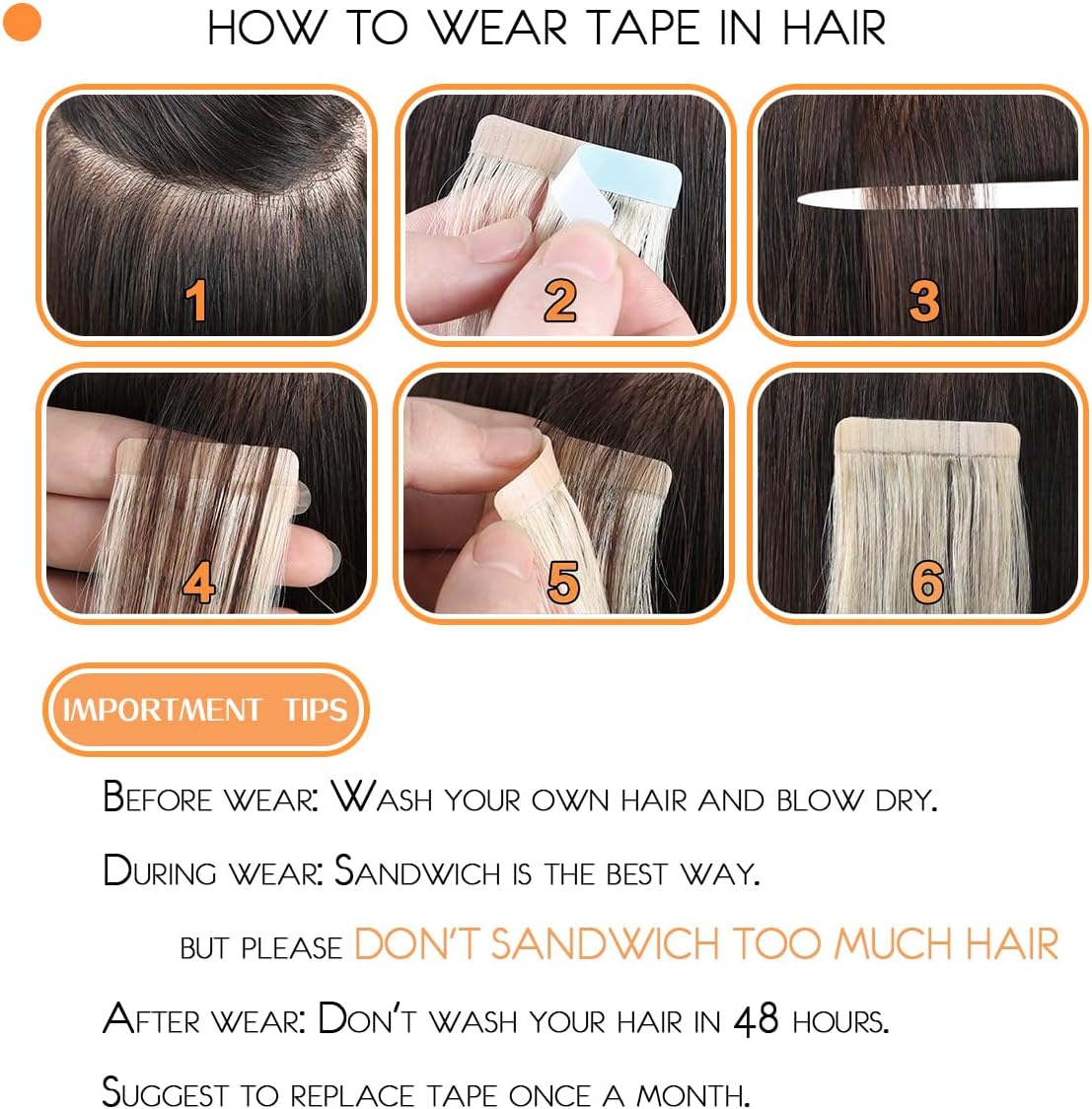 Seamless Skin Weft Tape for Human Hair Extensions - Invisible Hair Integration for Natural Look | Perfect for Daily Wear, Special Occasions & Styling