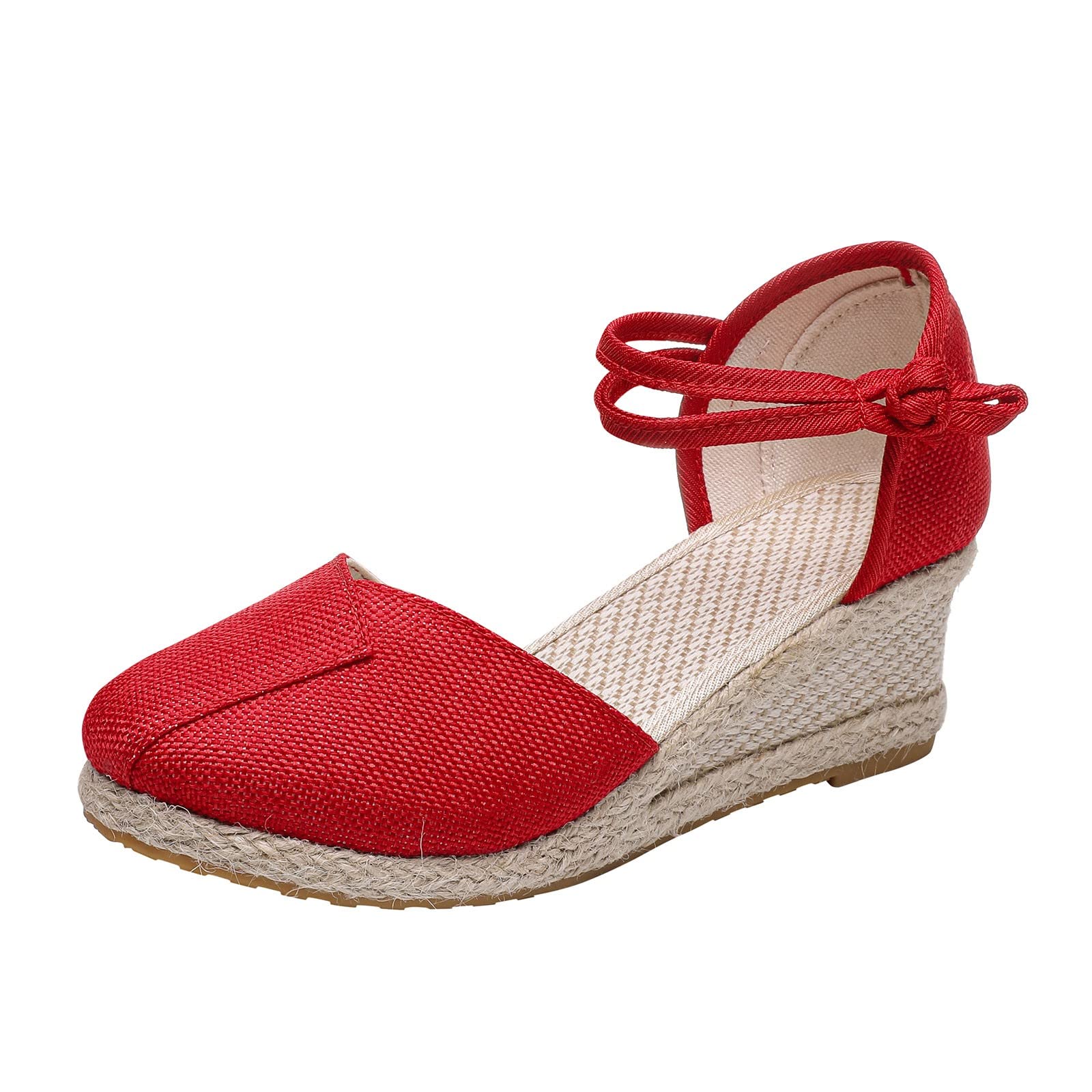 Women's Comfortable Woven Beach Sandals with Round Toe & Wedge Heel - Colorful Summer Fashion Footwear for Walking, Travel & Outdoor Activities