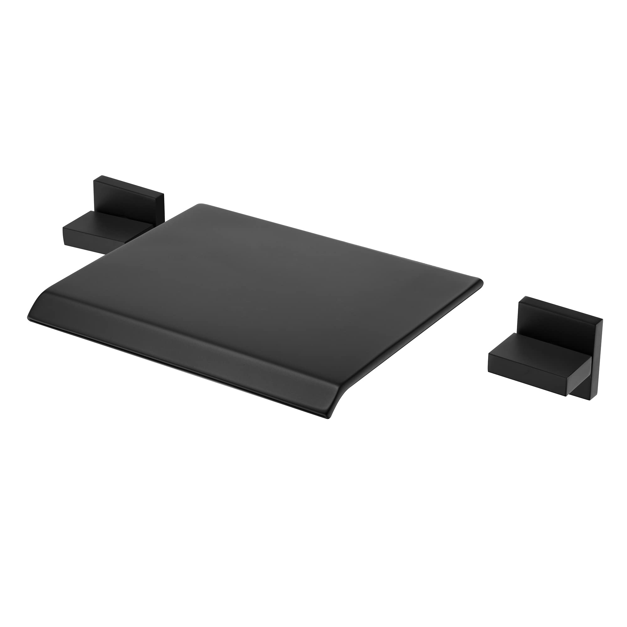 SUMERAIN Matte Black Wall Mount Bathtub Faucet - Waterfall Tub Filler with Two Handles, High Flow Rate - Perfect for Modern Bathroom, Spa, and Luxury Home Decor