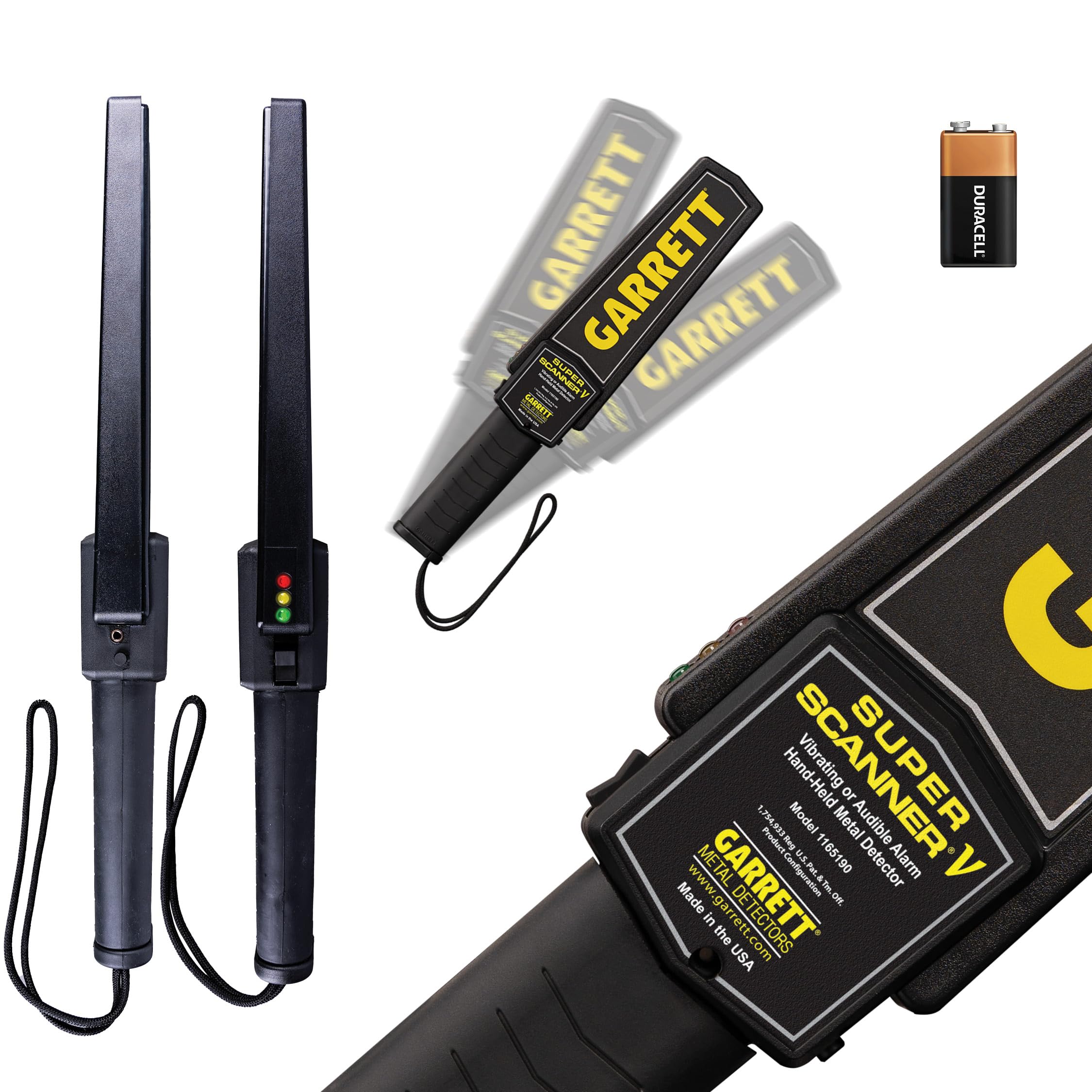 Garrett Super Scanner V Professional Metal Detector for Adults - High Sensitivity Security Wand for All Metals | Made in USA | Perfect for Airports, Events & Home Security