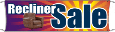 Outdoor Giant Banner for Recliner Sale - Perfect for Furniture Store Promotions, Backyard Sales & Retail Events