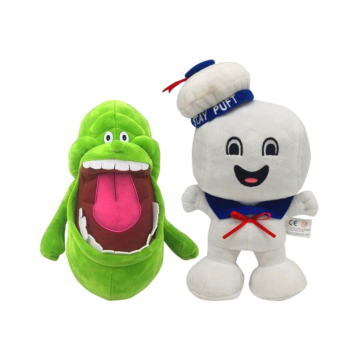 Stay Puft Marshmallow Man Plush Toy & Slimer Ghost Stuffed Doll - Cute Soft Collectible Toys for Kids | Perfect for Halloween Decor, Movie Night Snuggles & Ghostbusters Fan Gifts