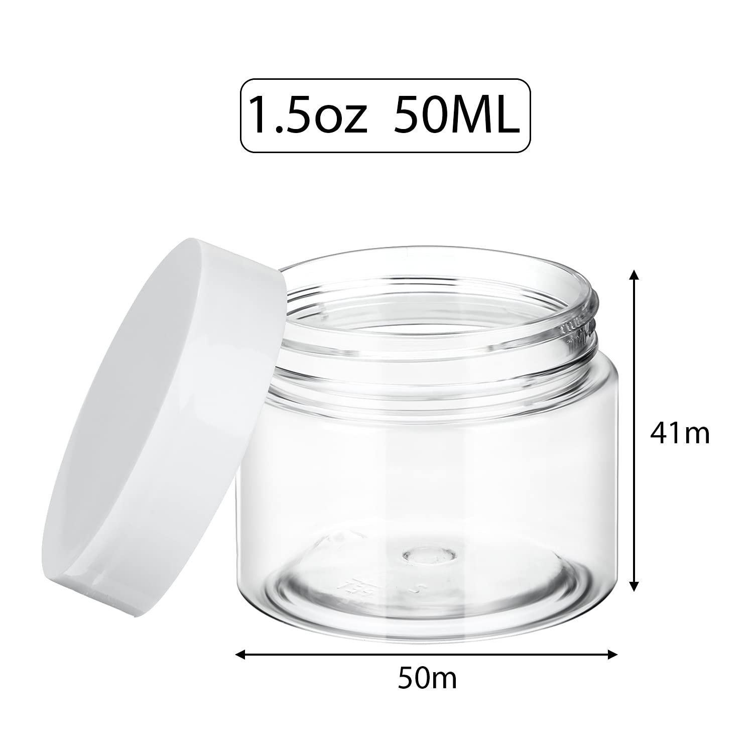 SATINIOR 36-Piece Plastic Jars with Lids - 1.5 oz Round Clear Airtight Containers for Cosmetics, Lotions, Creams & Travel Toiletries | Leakproof Storage Solution for Makeup, Ointments & Skincare Products | Perfect for Home, Salon & Travel Organization