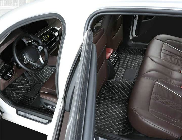 Custom 3D Car Floor Mats for Sedan, SUV & Sports Cars - Premium Artificial Leather Vehicle Mats with Red Patchwork Stripes | Perfect Fit for All Car Models | Ideal for Road Trips, Daily Commute & Car Protection