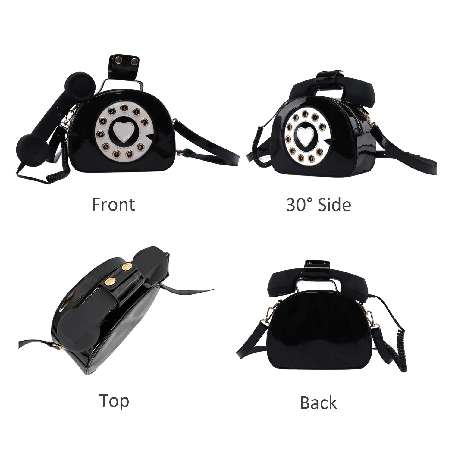 SUKUTU Retro Telephone Shaped Purse - Women's Crossbody Shoulder Bag & Top Handle Handbag for Girls - Perfect for Parties, Date Nights & Vintage Fashion Outfits
