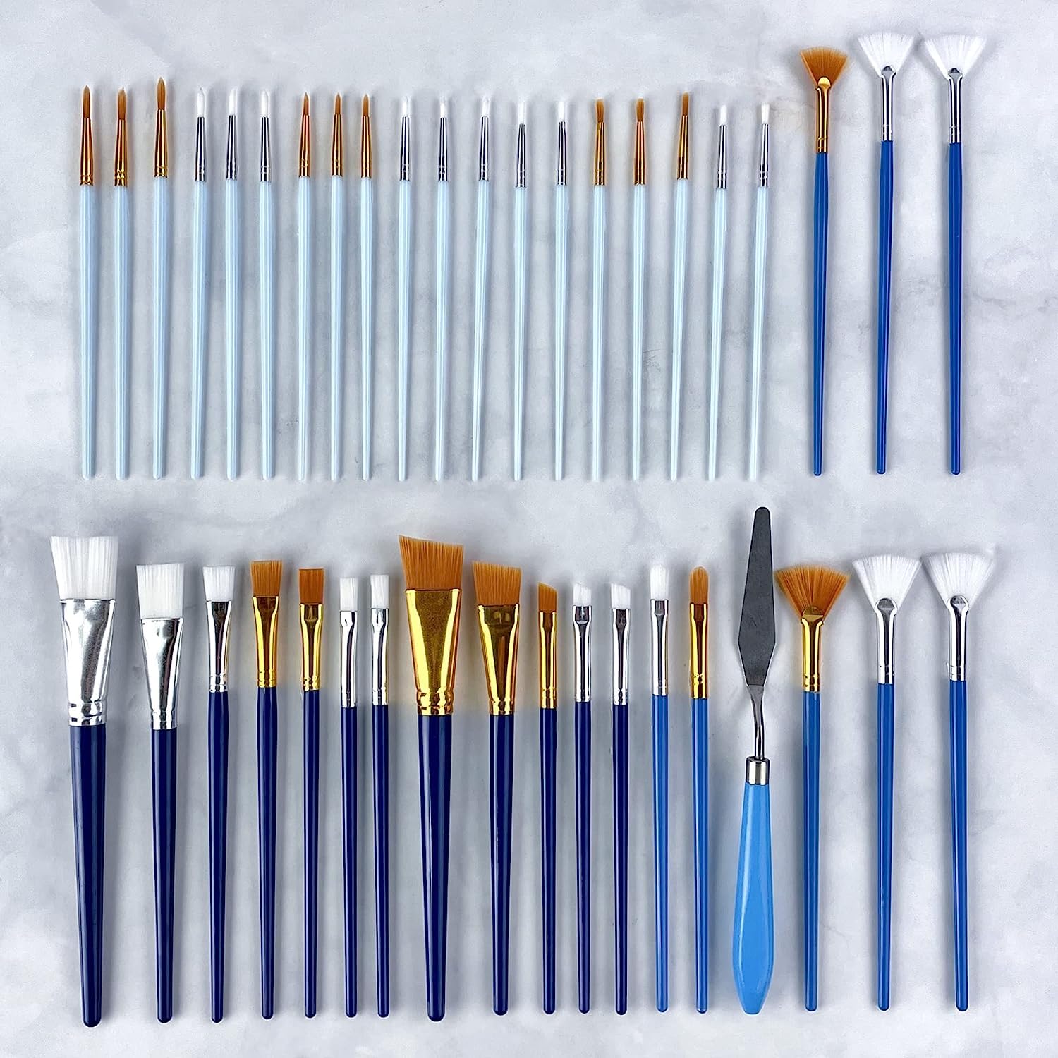 ArtSkills 40-Piece Acrylic Paint Brush Set for Canvas Painting - Professional Artist Brushes with Palette Knife - Perfect for Acrylics, Oil, Watercolor & Craft Projects - Ideal for Beginners & Professional Artists