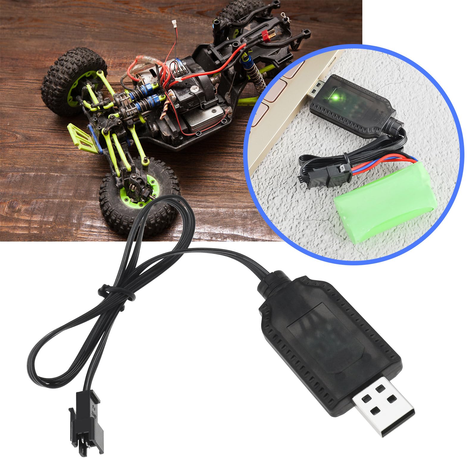 2Pcs SM-3P to USB Charging Cable for LiPo Batteries - Compatible with RC Cars, Drones, Remote Control Toys, LED Lights & Security Devices - Fast Charging Accessory with SM-3P Connector (Perfect for Hobbyists & DIY Electronics Projects)