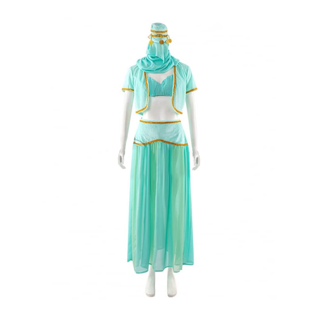 iSHOWcos I Dream of Jeannie Evil Sister Cosplay Costume - Green Dress Halloween Outfit for Jeannie II Character | Perfect for Cosplay Events, Halloween Parties & TV Show Reenactments