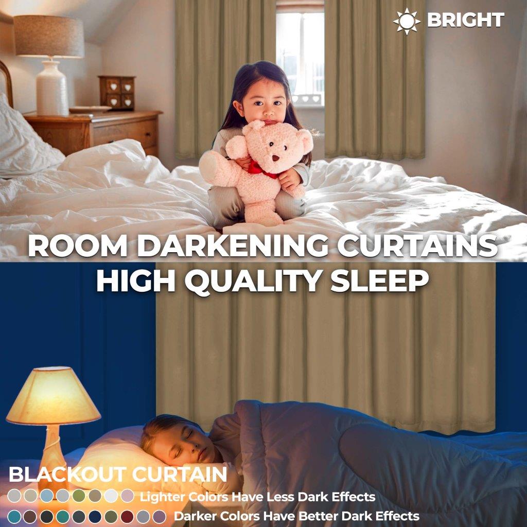 Blackout Curtains with Grommet Top - Solid Classic Modern Window Treatment for Bedroom & Living Room - Light Blocking & Noise Reducing