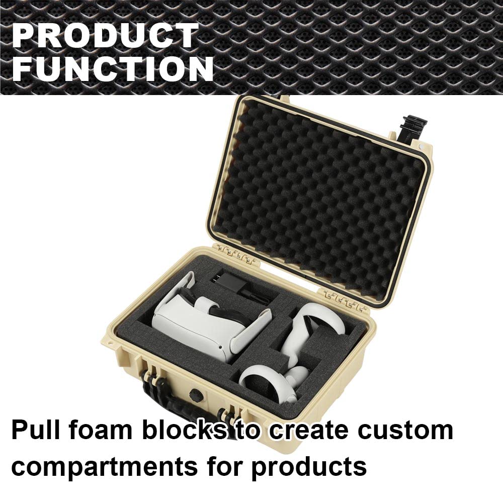 Premium VR Carrying Case - Durable Outdoor Portable Storage Box for Oculus/Meta Quest 2, HTC Vive, Valve Index - Shockproof & Water-Resistant Protective Glasses Bag (Bronze) - Perfect for Travel, Camping & Gaming Events