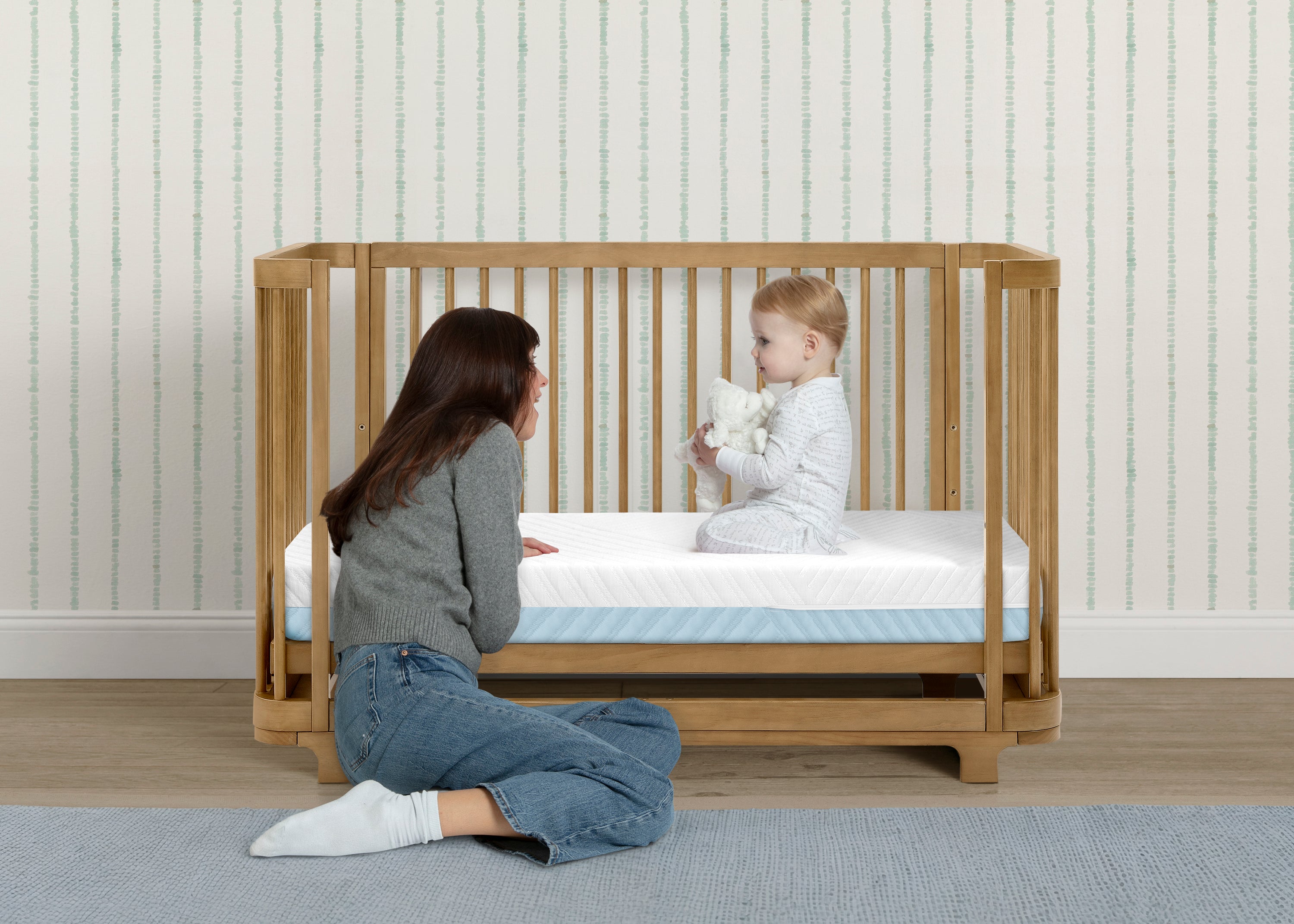 Breathable Ionic Crib & Toddler Mattress with Cloud Core Technology - Perfect for Safe Baby Sleep & Nursery Comfort