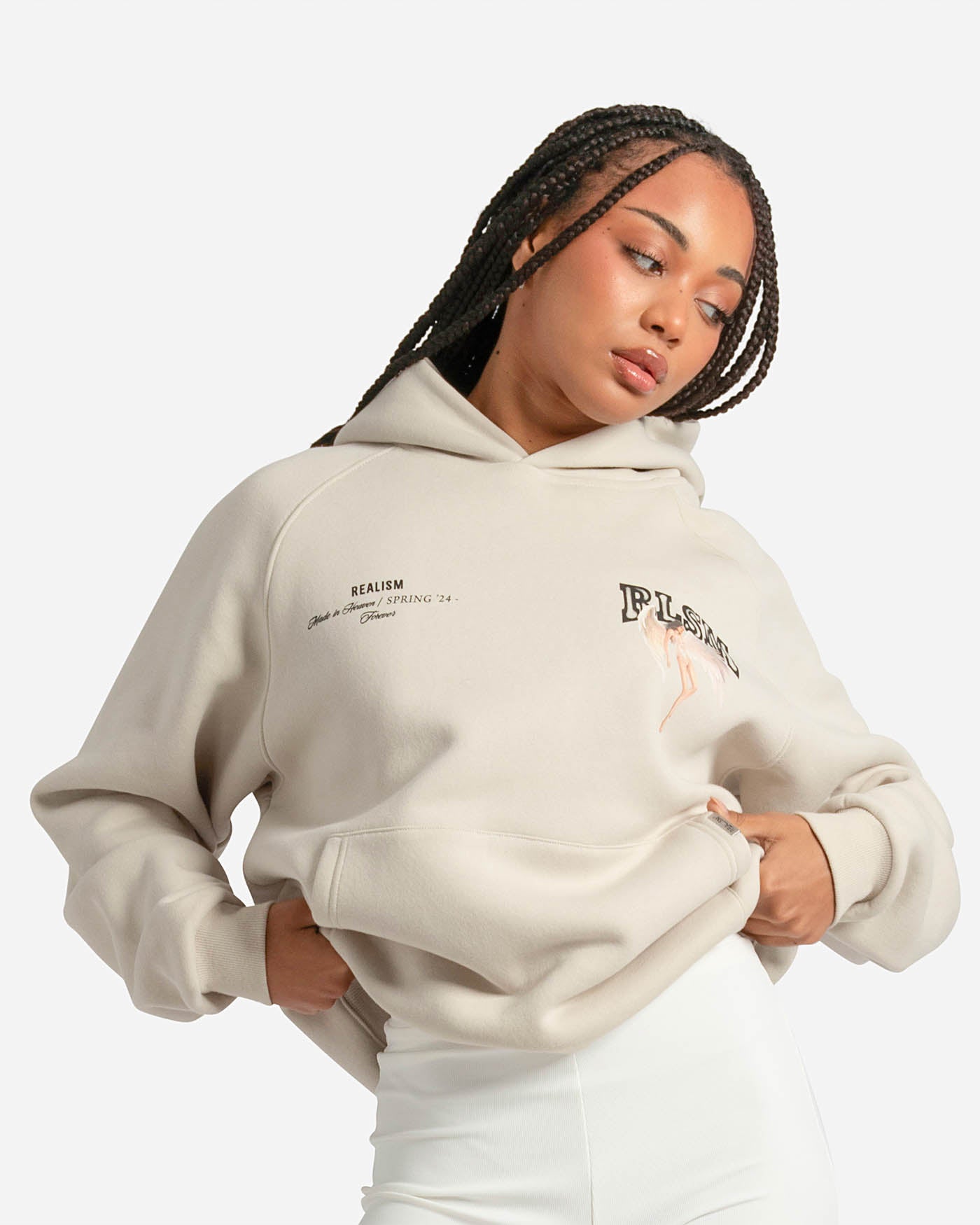 SSS Realism Guardian Hoodie - Wheat Color Pullover for Men & Women | Cozy Fleece Hooded Sweatshirt for Outdoor, Streetwear & Casual Wear