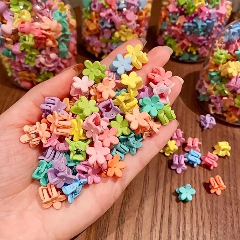 20PCS Cute Candy Color Flower Hair Clips for Baby Girls - Mini Hair Claw Jaw Clips Hairpins Headwear Accessories - Perfect for Parties, Daily Wear & Photo Shoots