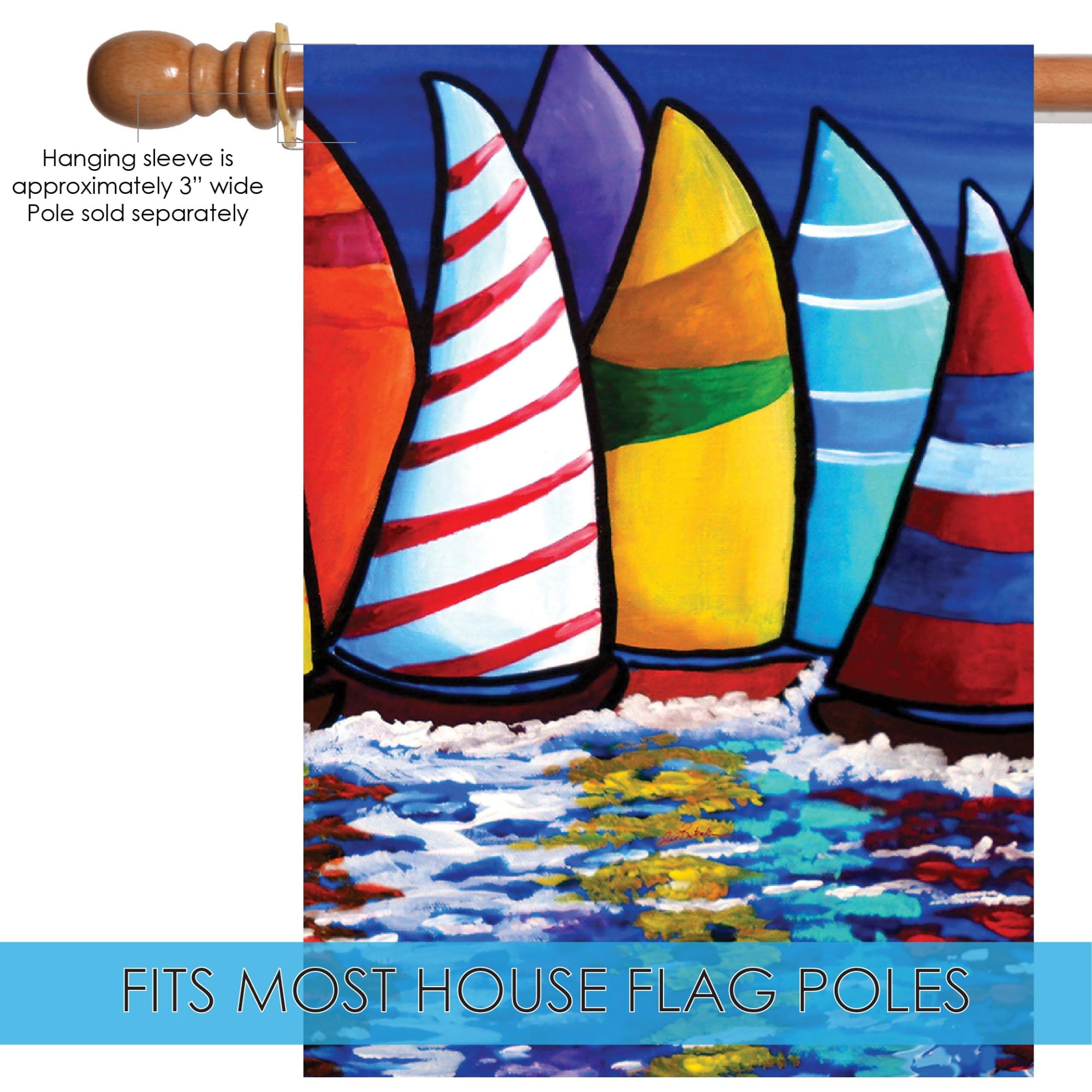 Toland Home Garden 1010028 Skipper's Traffic Summer Flag 28x40 Inch - Double Sided Nautical Outdoor House Flag, Sailboat Yard Decoration for Patio, Garden & Porch | Perfect for Summer Beach House & Coastal Theme Decor