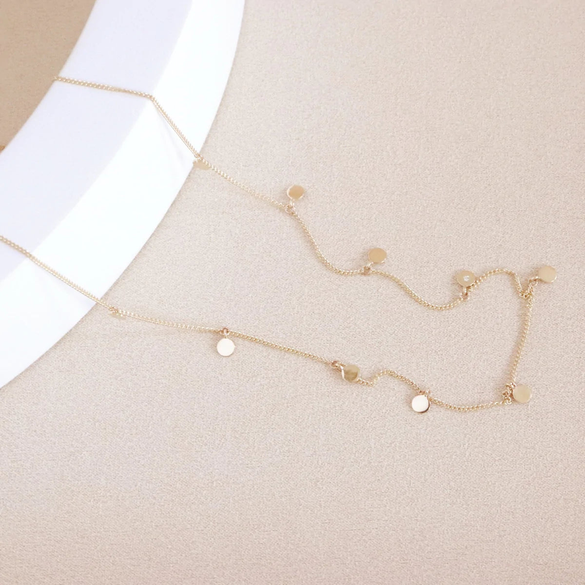 Dainty Poise Disk Necklace - Cubic Zirconia & Gold Plated Elegant Jewelry for Women | Perfect for Weddings, Parties & Everyday Wear