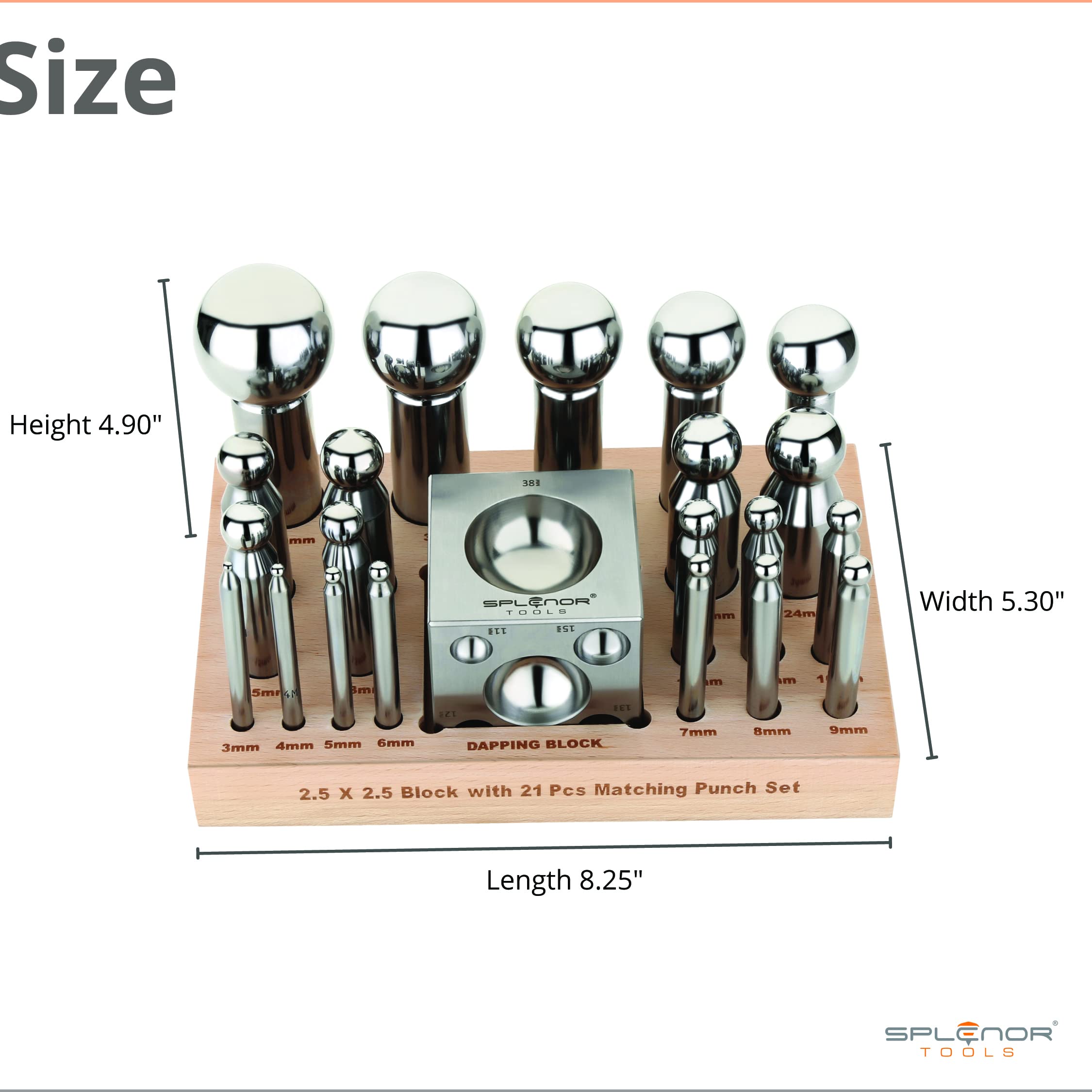 Premium Steel Dapping Block & Punch Set for Jewelry Making - Metal Forming Dies & Doming Tools - Perfect for DIY Jewelry Crafting, Metal Stamping, and Ring Shaping Projects