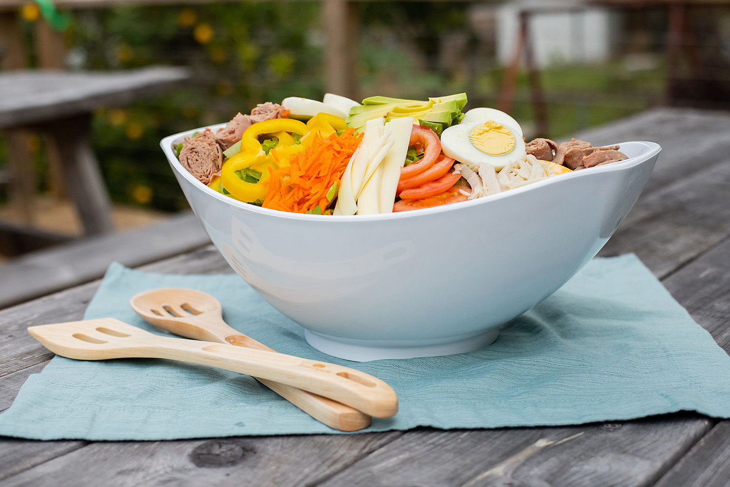Premium White Salad Bowl Set - Durable Ceramic Serving Bowl for Fresh Salads, Pasta, Fruits & Snacks - Perfect for Family Dinners, Parties & Healthy Meal Prep