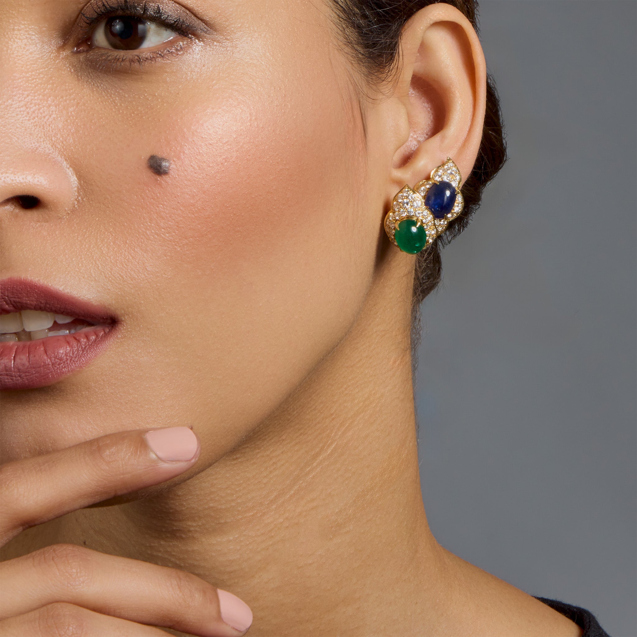 Bulgari Emerald & Sapphire Clip-On Earrings for Women | Luxury Jewelry for Parties, Weddings & Special Occasions
