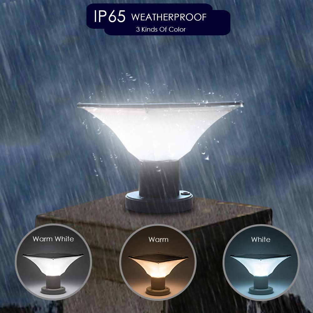 Solar LED Post Cap Lights Outdoor - Waterproof Solar Deck Lights for 4x4 & 6x6 Wooden Posts (4 Pack) - Perfect for Patio, Garden, Fence & Pathway Lighting at Night