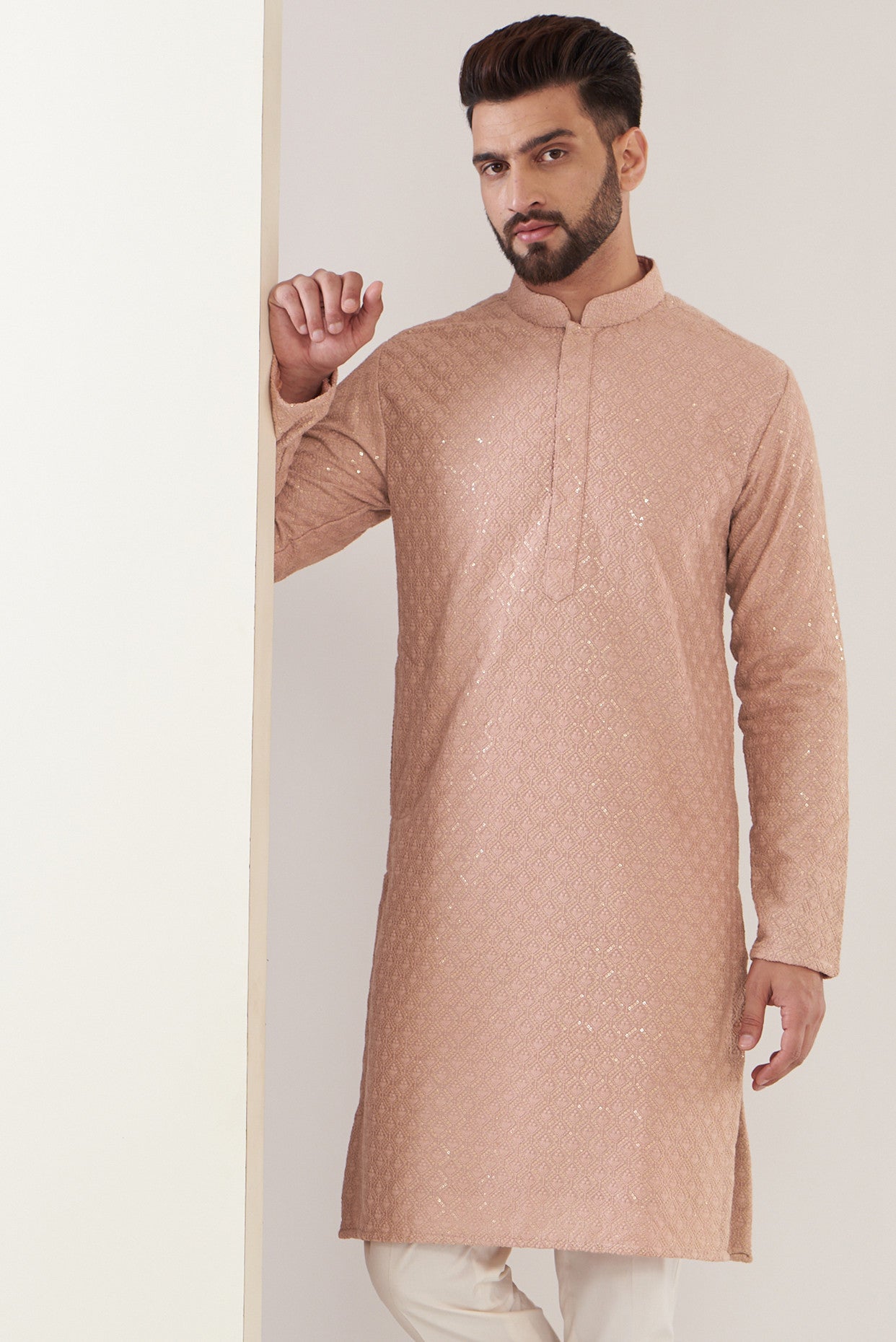 Elegant Pink Chikankari Kurta for Women - Traditional Indian Embroidered Tunic - Perfect for Festivals, Weddings & Casual Wear