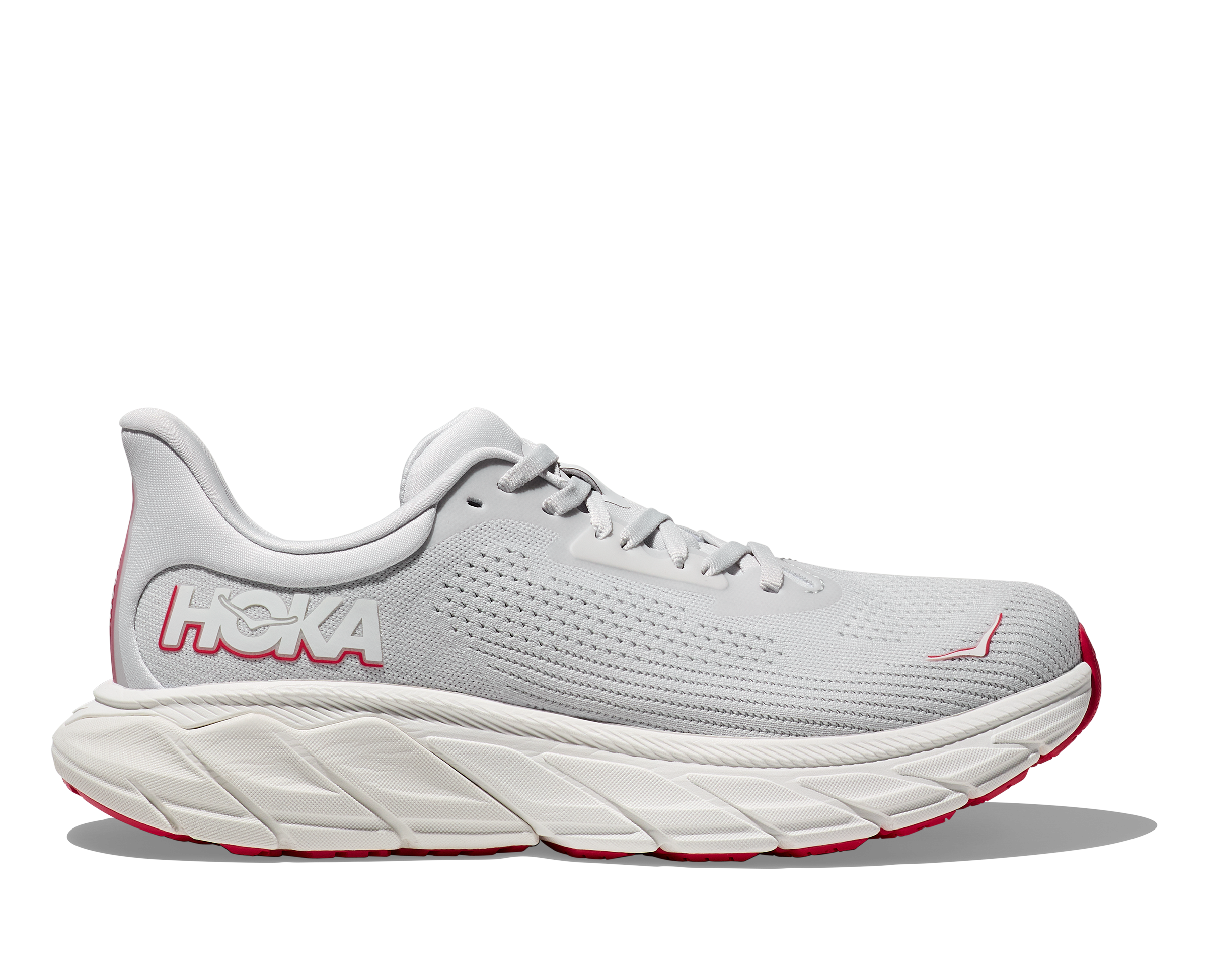 Women's HOKA Arahi 7 Running Shoes - Cosmic Grey/Ruby Red | Stability & Cushion for Road Running, Jogging & Walking
