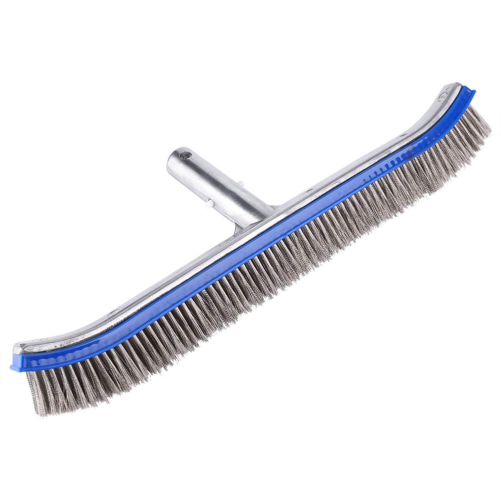 DJDK 18-Inch Stainless Steel Pool Brush - Heavy Duty Swimming Pool Cleaner for Bottom, Walls, and Tile - Ideal for Ponds, Spas, Hot Tubs, and Inground Pools