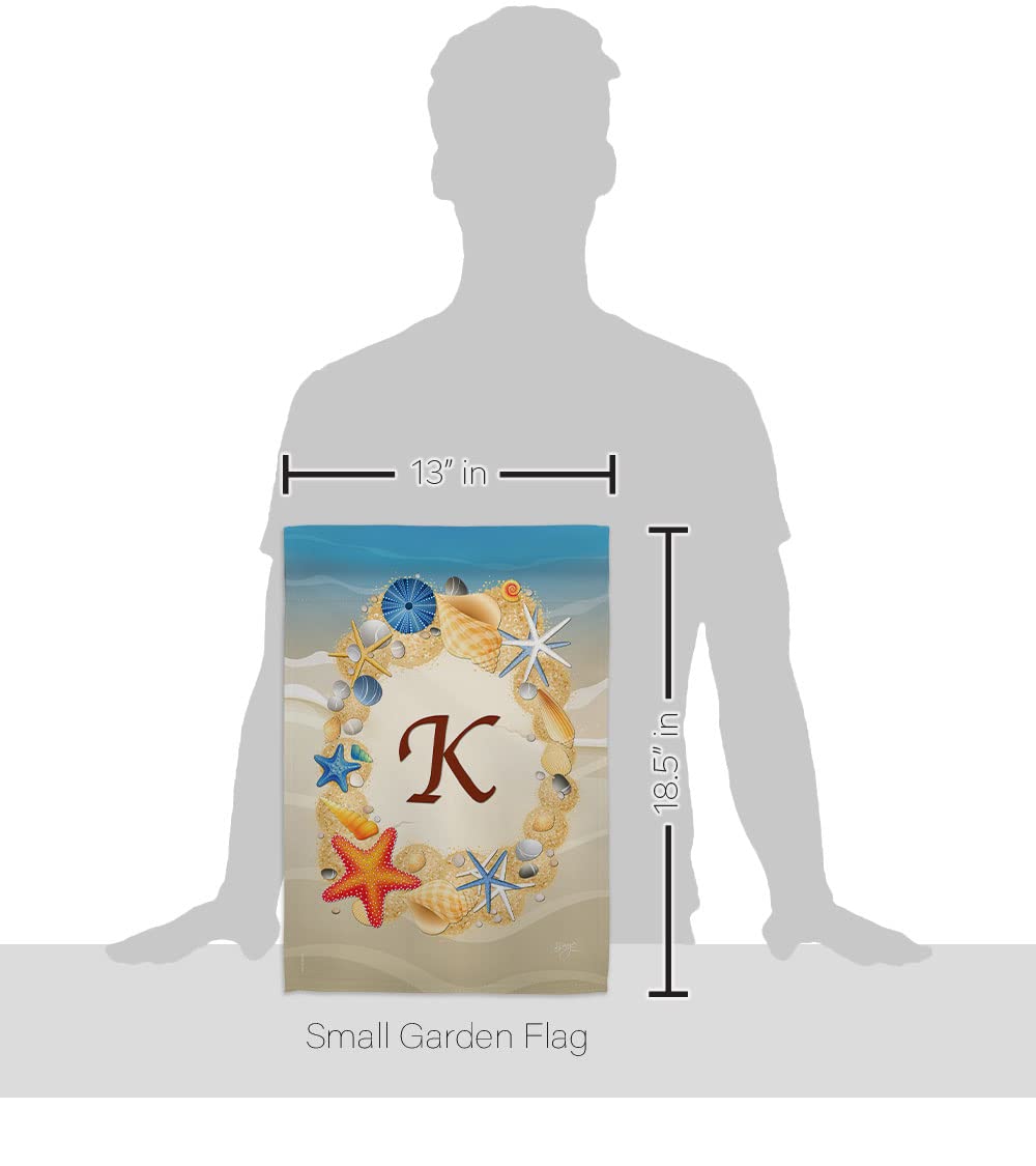 Summer K Coastal Beach Garden Flag - 13x18.5in for Outdoor Decor