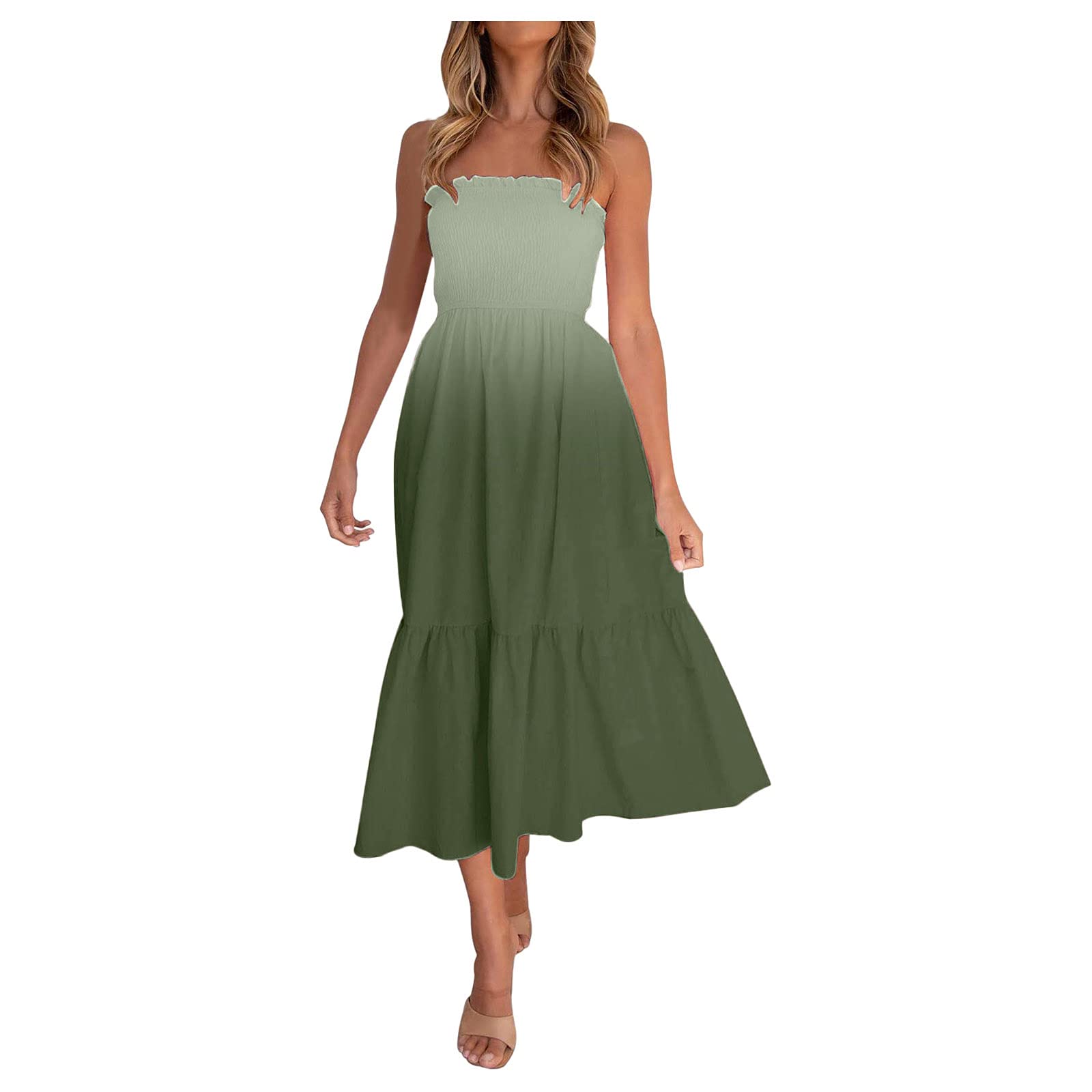 Keepfit Women's Casual Off Shoulder Maxi Dress - White Strapless Tube Beach Dress for Summer, Wrap Dress for Women | Perfect for Beach Vacations, Pool Parties & Summer Outings