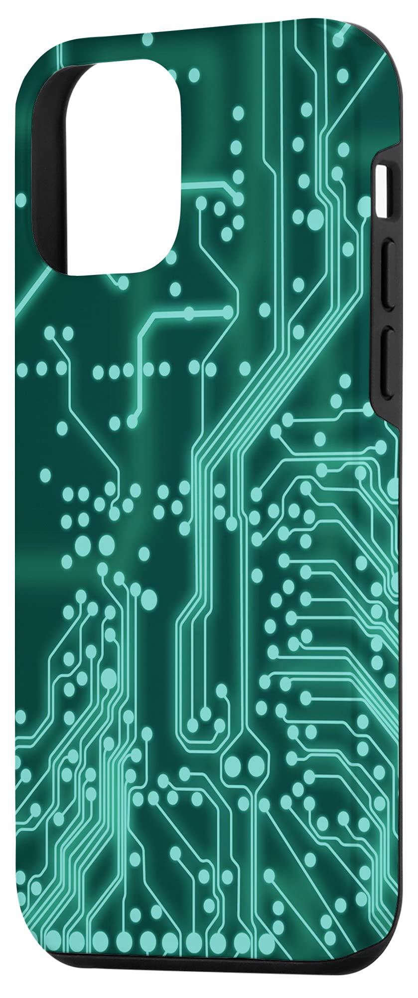 iPhone 12 Mini Case - Green Computer Motherboard Circuit Design | Durable Protective Cover for Work, Gaming & Tech Enthusiasts
