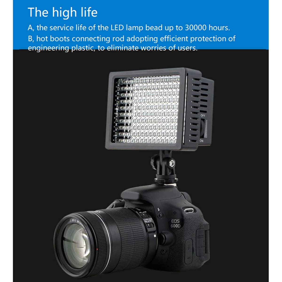 Josenidny 160 LED Photography Light - 5600K Daylight Balanced, 16-Level Dimmable Continuous Lighting for Studio, YouTube, Portrait & Product Photography