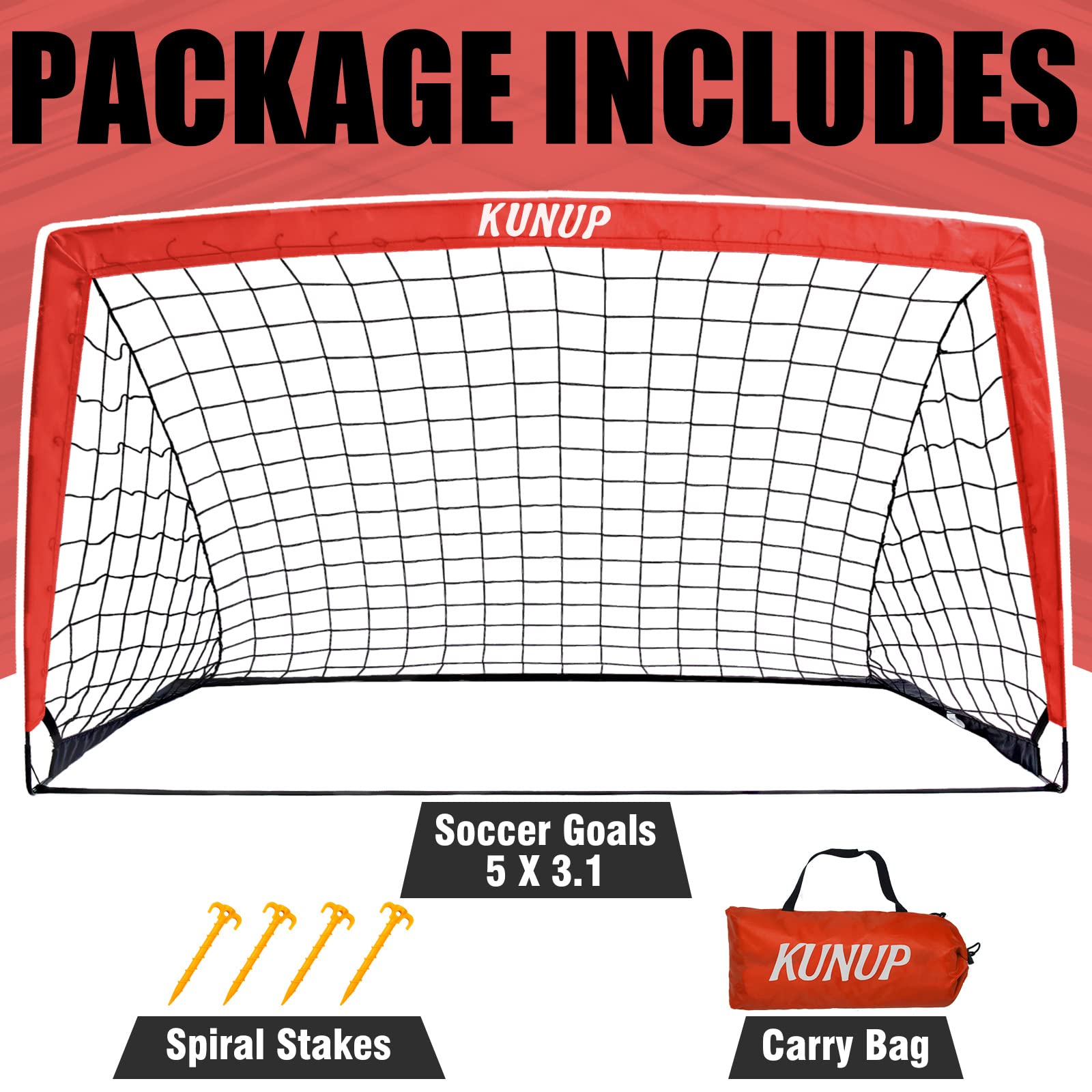 Best Foldable Soccer Goals for Kids & Adults - 5x3, 6x4, 9x5FT Portable Soccer Nets with Carry Bag - Perfect for Backyard Training, Youth Soccer Practice & Outdoor Sports Games