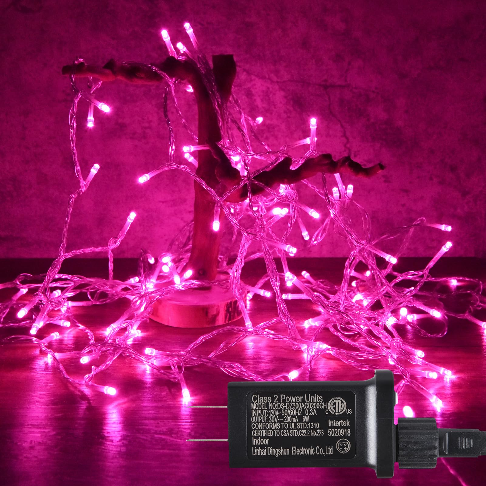 ILLUMINEW 100 LED Pink String Lights - 33 Ft Waterproof Outdoor Fairy Lights with 8 Modes | Romantic Valentine's Day Decorations, Bedroom & Room Decor | Perfect for Weddings, Parties, Garden & Patio Lighting