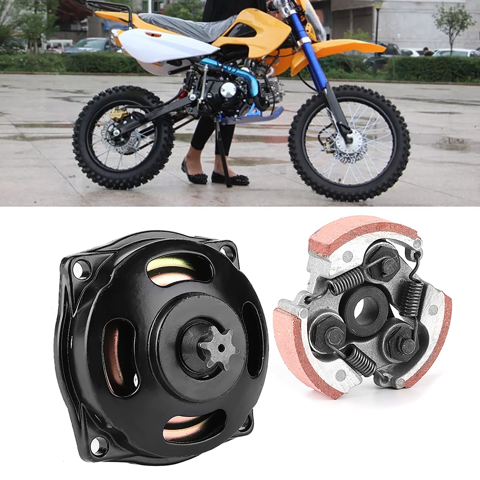 6 Teeth Clutch Drum Pad Kit - Compatible with 47 Mini Moto Quad Pocket Bike - Durable Replacement Part for Off-Road Racing & Kids ATV Riding