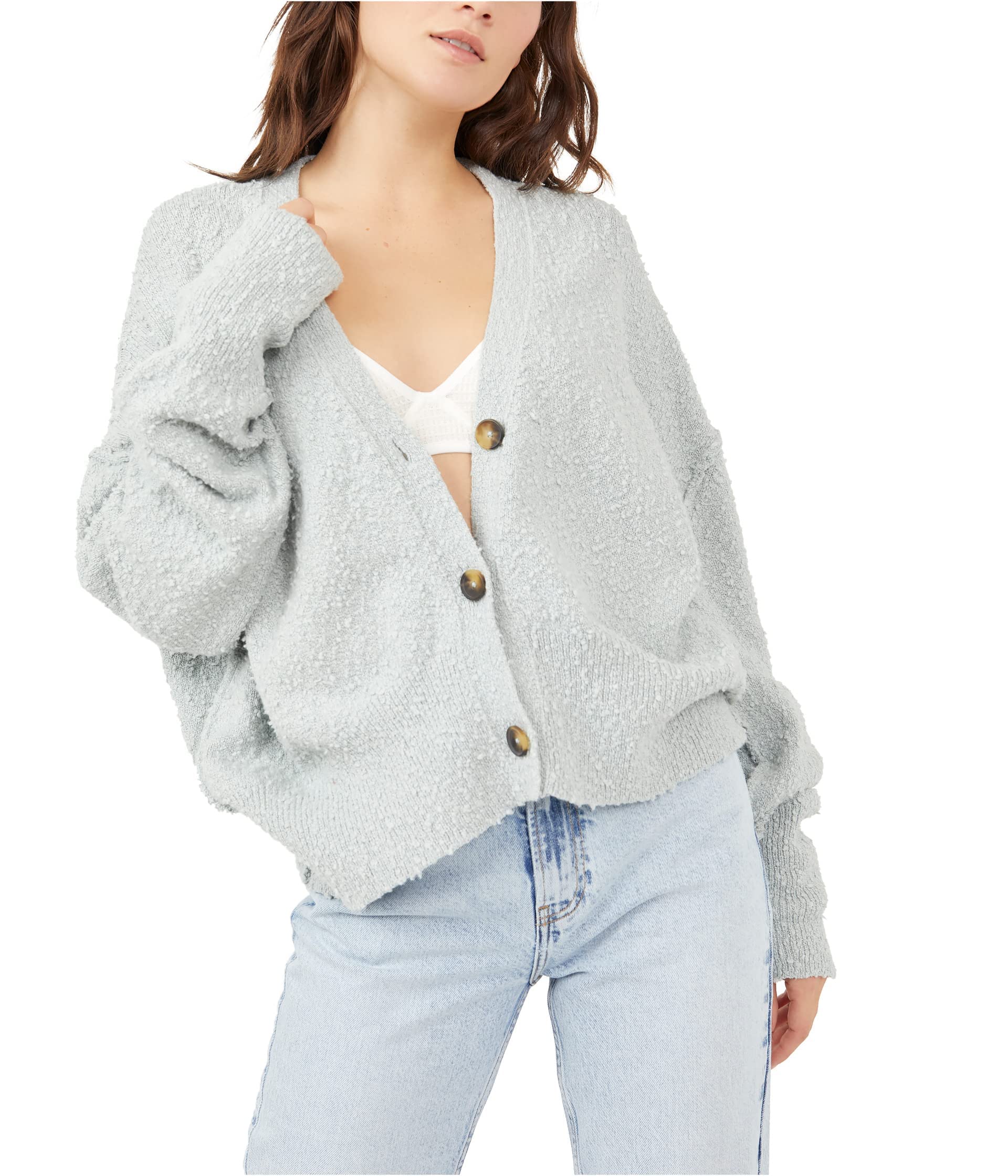 Free People Women's Found My Friend Cardigan - Soft Long Sleeve Open Front Knit Sweater for Casual Wear & Layering