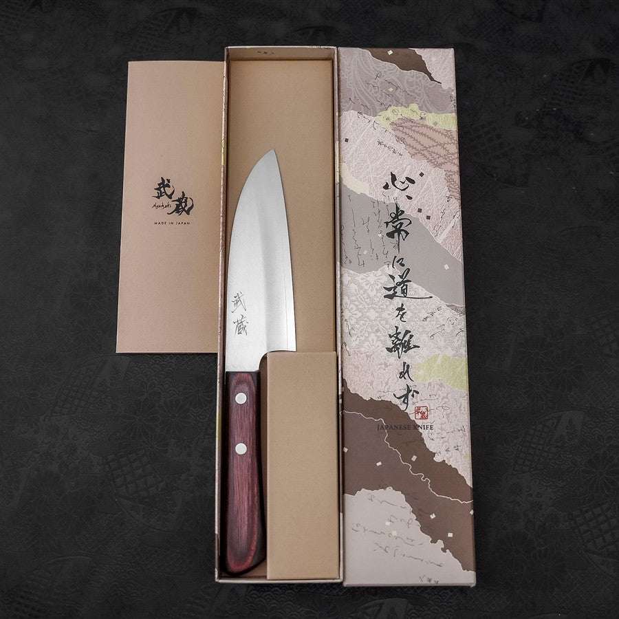 Premium Santoku Knife 150mm - VG-10 Stainless Steel Blade with Polished Finish & Ergonomic Black Red Handle - Ideal for Slicing, Dicing, and Chopping Vegetables, Meat, and Fish