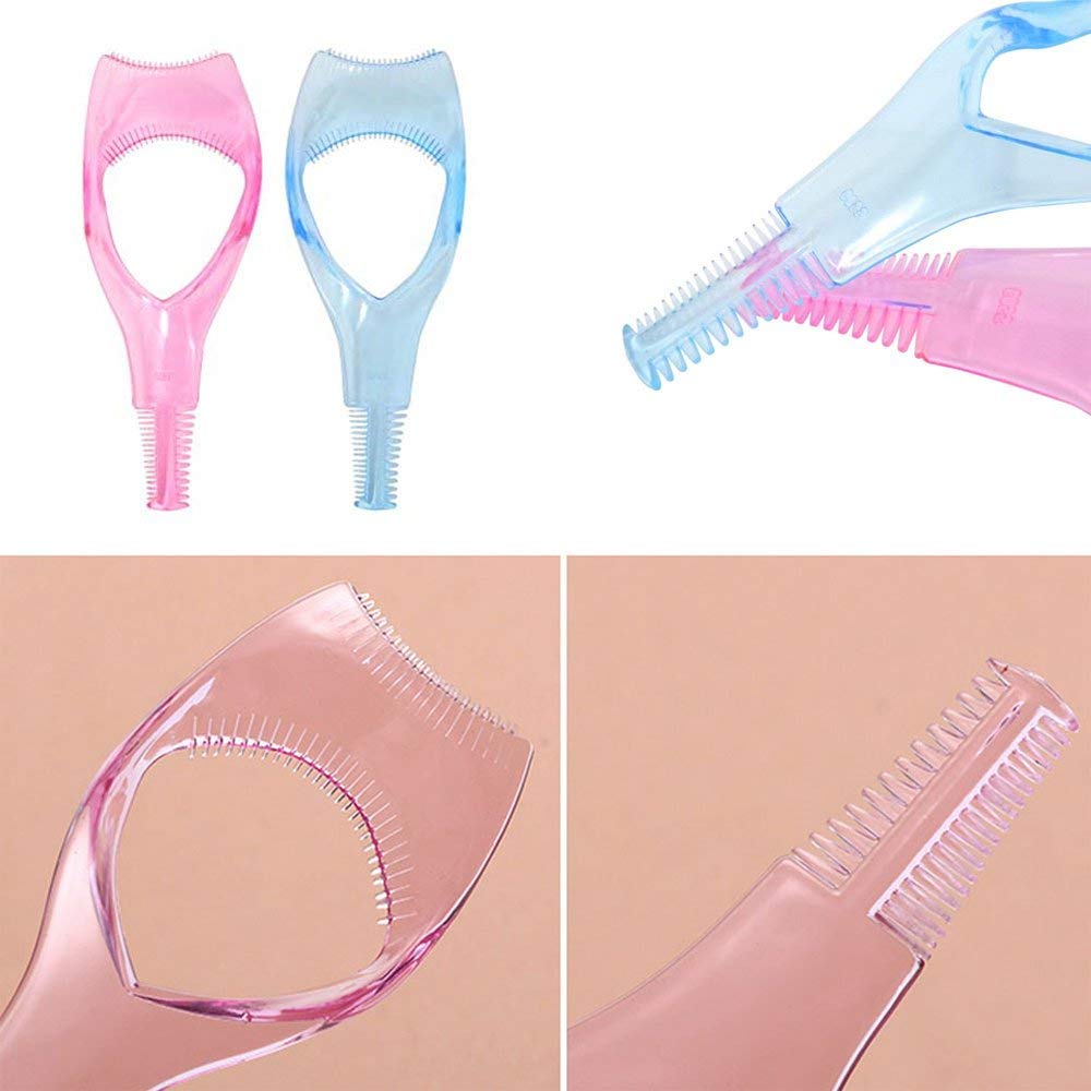 Salon Ultimate 3-in-1 Mascara Applicator Tool - Eyelash Shield & Comb Brush for Easy Upper & Lower Lash Application - Perfect for Women & Girls (Pink) | Ideal for Professional Makeup & At-Home Beauty Routines