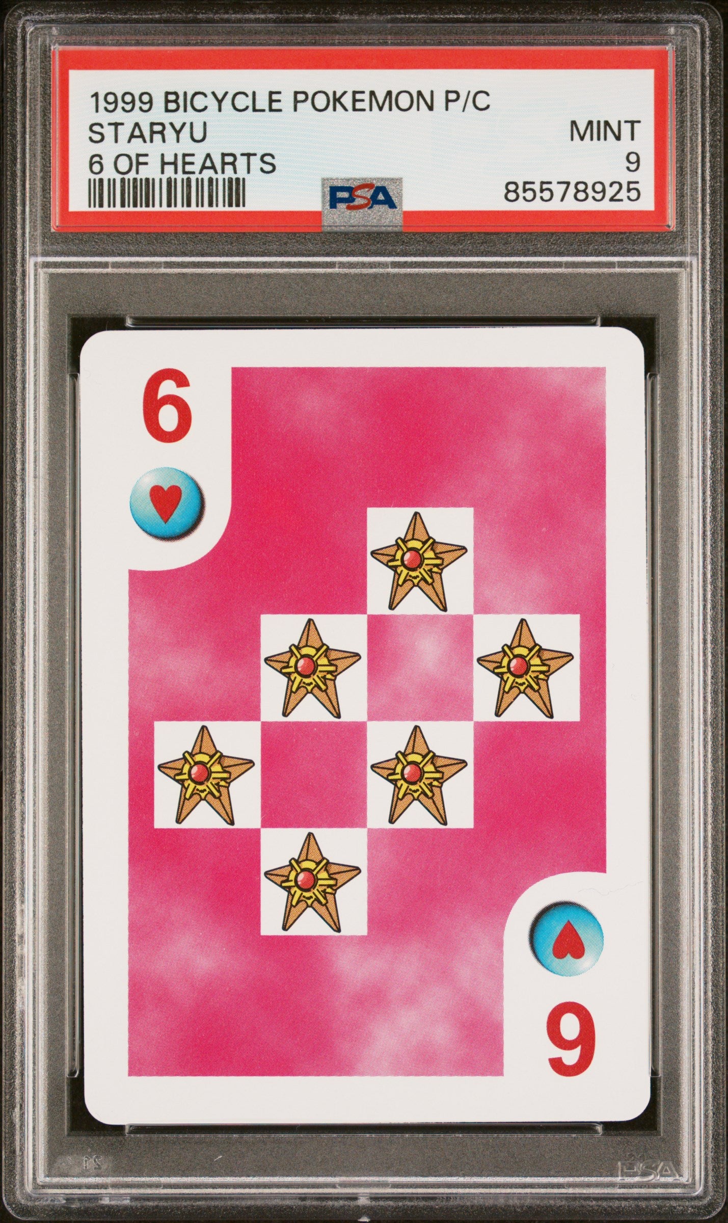 1999 BICYCLE Pokemon Staryu Playing Cards PSA 9 - Collectible Trading Card Game for Pokemon Fans & Card Collectors - Perfect for Gaming, Collecting, and Display