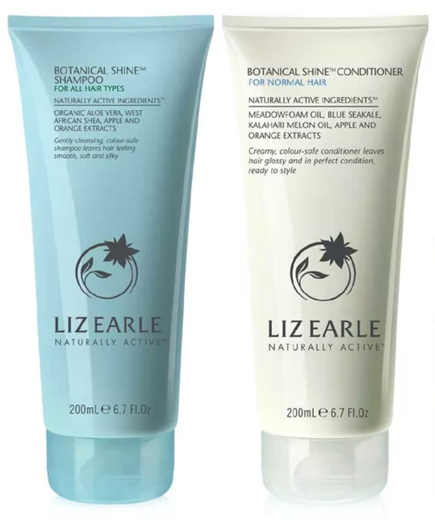 Liz Earle Botanical Shine Shampoo & Conditioner Set for Normal Hair - 200ml x 2 | Natural Plant-Based Hair Care | Perfect for Daily Use & Travel Size