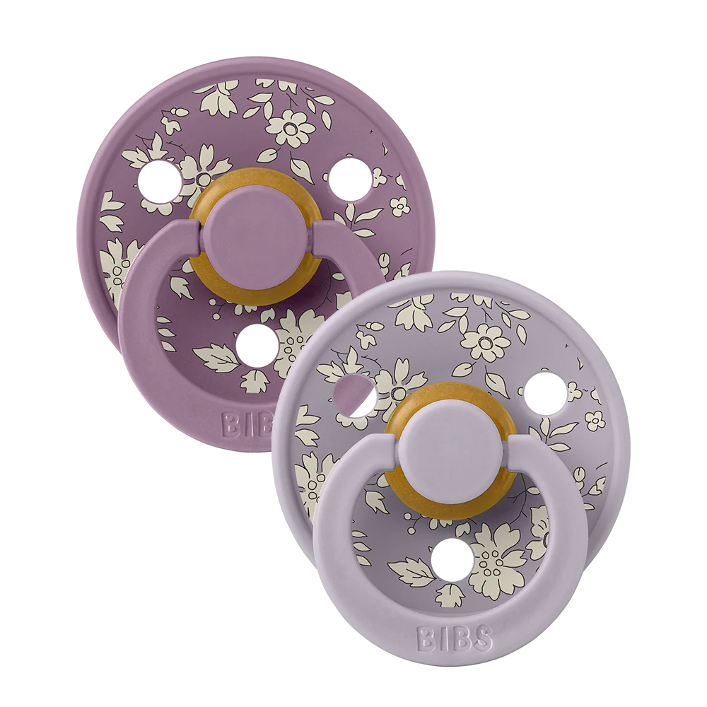 BIBS X Liberty Colour Pacifier 2-Pack - Soft & Safe Baby Soothers for Newborns & Infants - Perfect for Daycare, Travel & Bedtime Comfort
