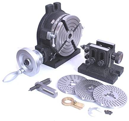 HV6 Rotary Table with Steel Dividing Plates & Tailstock - Complete Milling Indexing Kit for Precision Metalworking | Ideal for CNC Machining, DIY Projects & Workshop Use