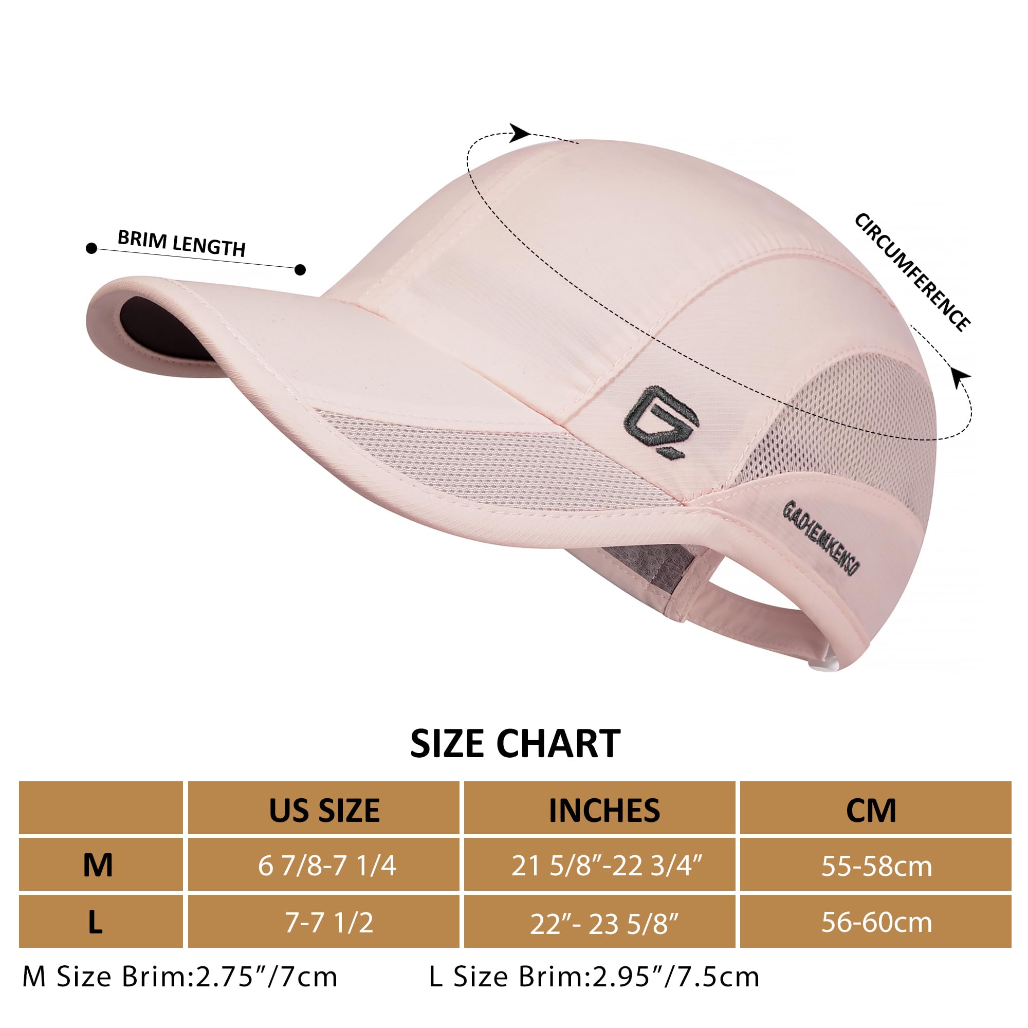 GADIEMKENSD Breathable Mesh Running Hat for Men & Women - Lightweight Sun Protection for Outdoor Sports, Jogging, Hiking