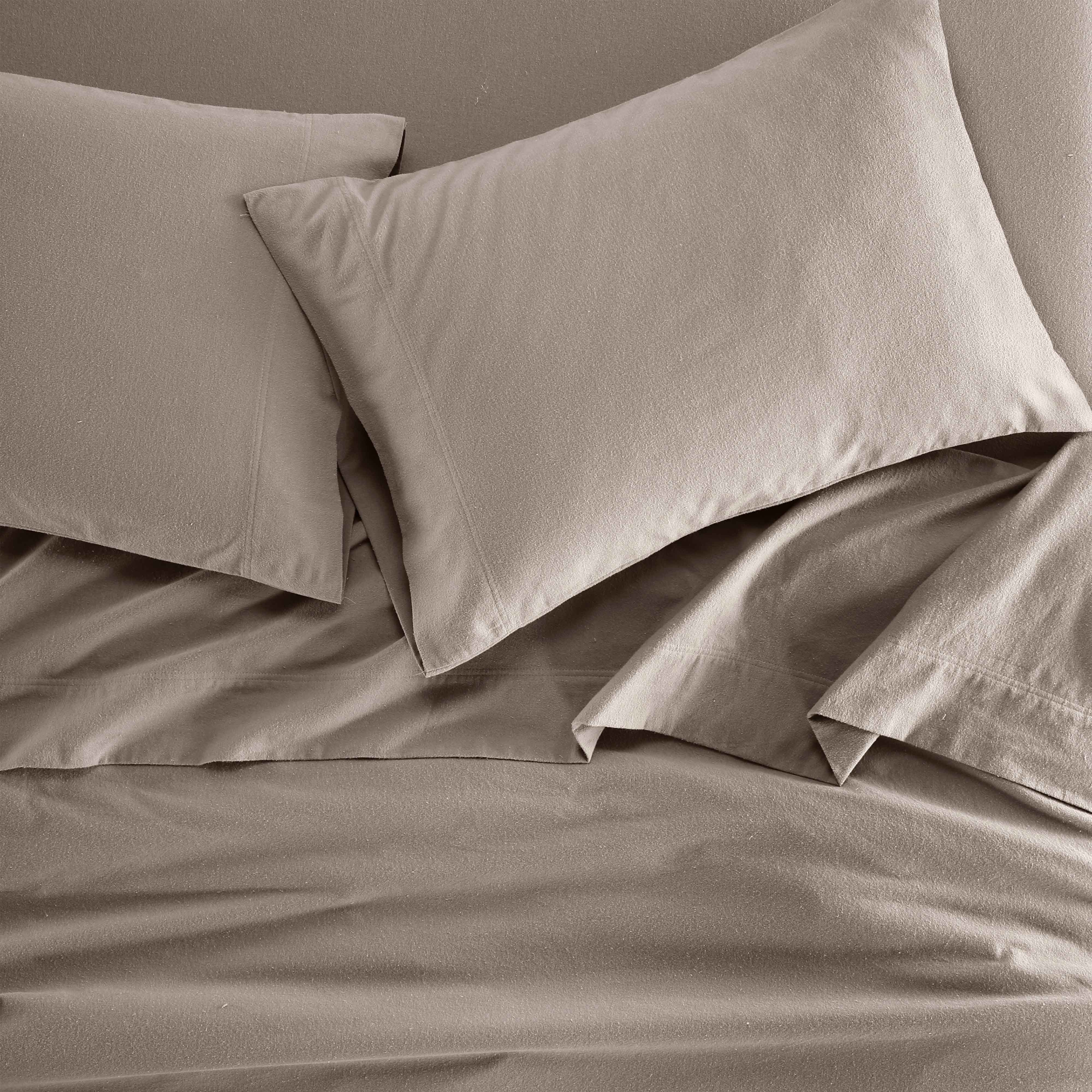 Premium Rome Flannel Cotton Solid Brushed Deep Pocket Sheet Set - Ultra Soft & Cozy Bedding for Winter - Perfect for Master Bedroom, Guest Room & Dorm Use
