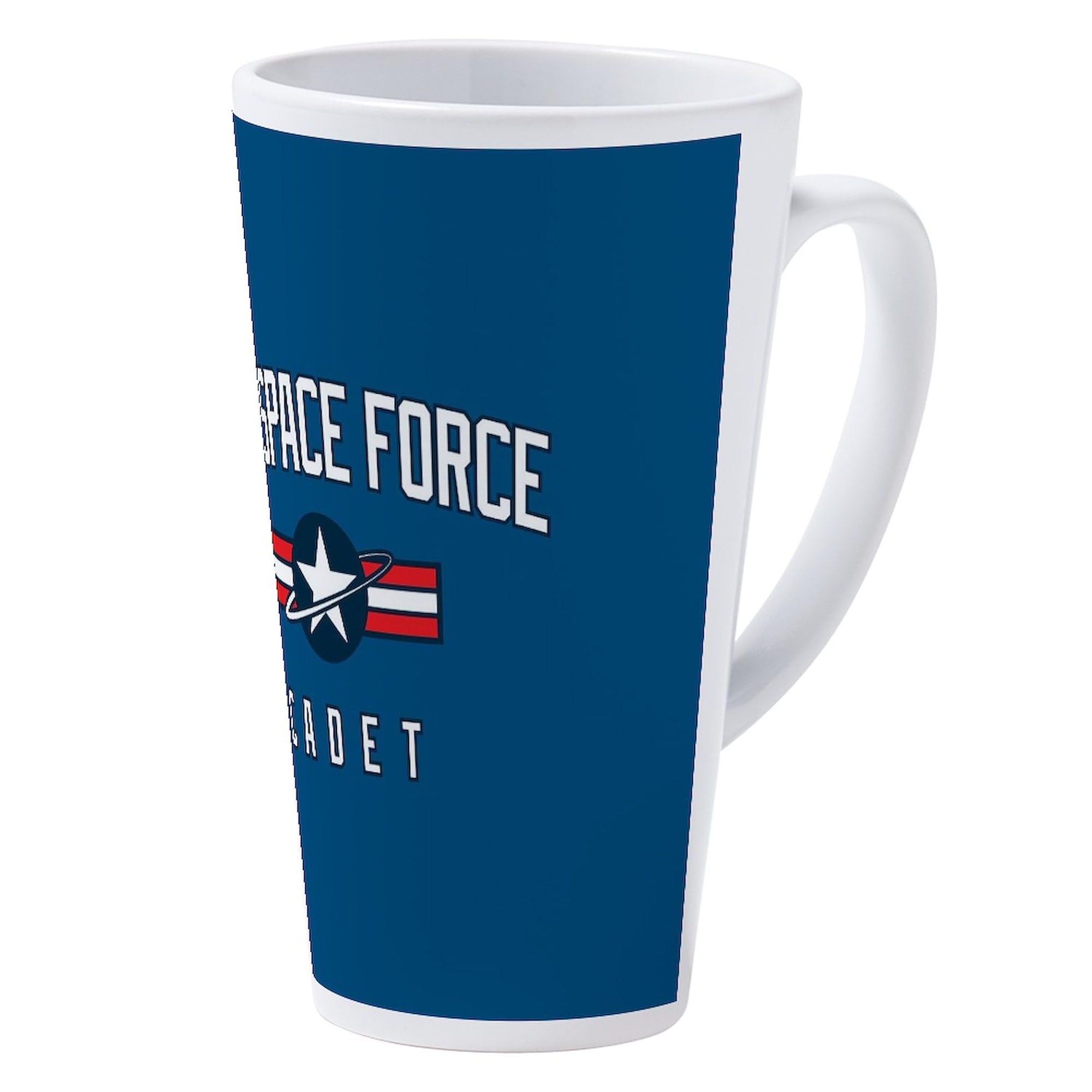US Space Force Cadet 17 oz Latte Mug - Ceramic Coffee Cup with Handle, Perfect for Home, Office & Military Gift Ideas - Great for Morning Coffee, Tea or Hot Chocolate