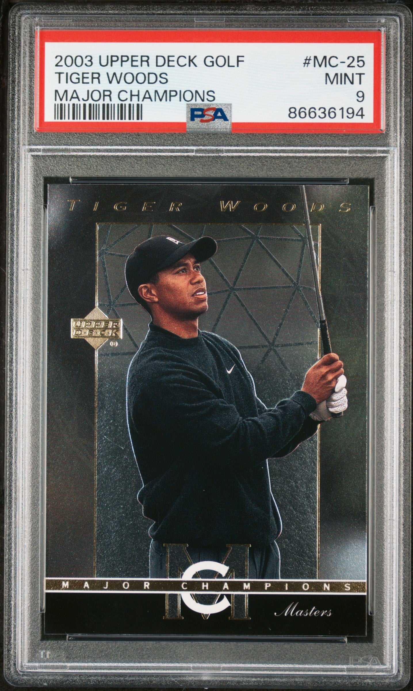 2003 Upper Deck Major Champions Tiger Woods #MC25 PSA 9 Graded Baseball Card - Perfect for Sports Collectors & Golf Memorabilia Displays